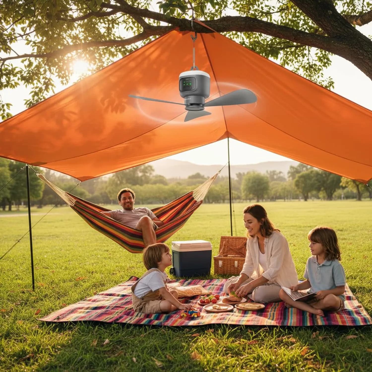 Porodo Portable Ceiling Fan - 12000mAh, Remote, Gray 4
