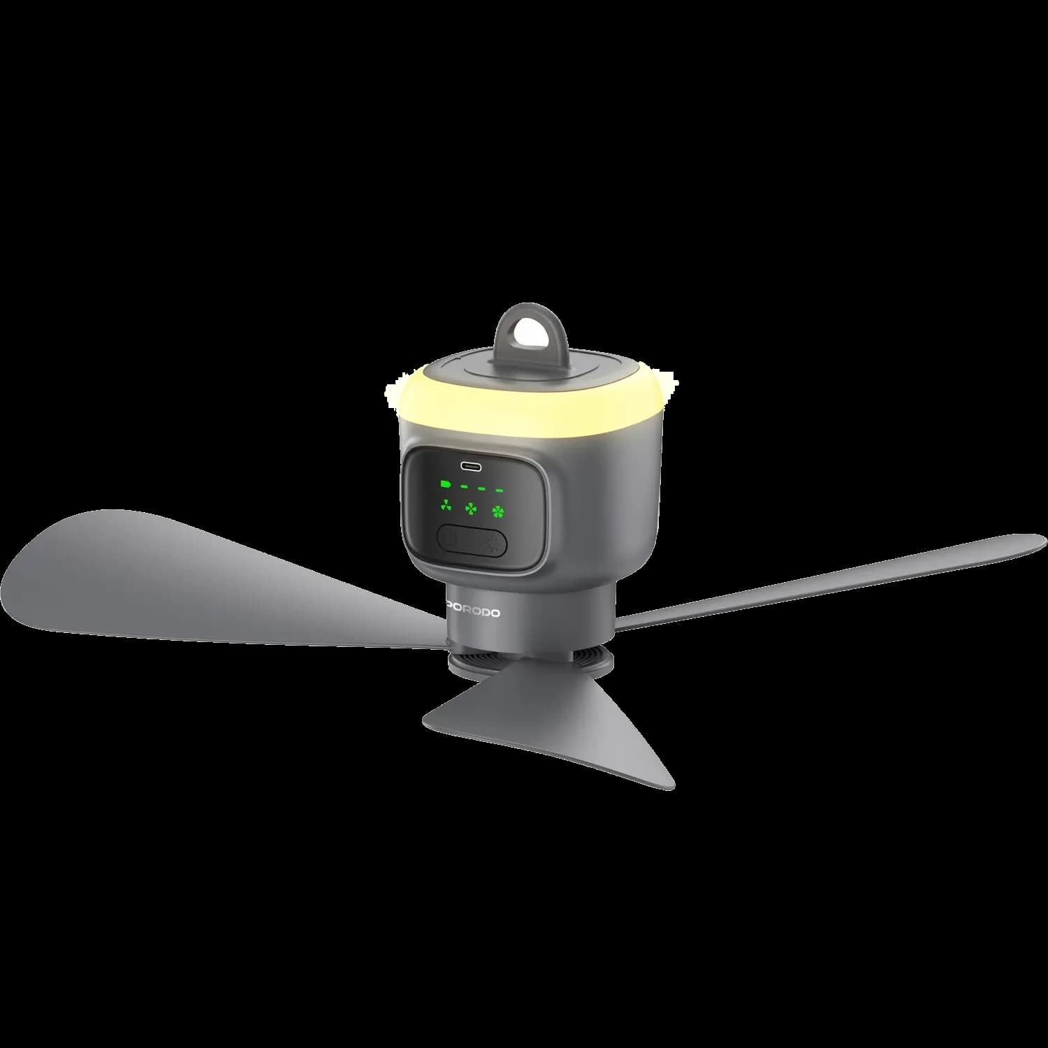 Porodo Portable Ceiling Fan - 12000mAh, Remote, Gray 1 Porodo Portable Ceiling Fan - 12000mAh, Remote, Gray 1