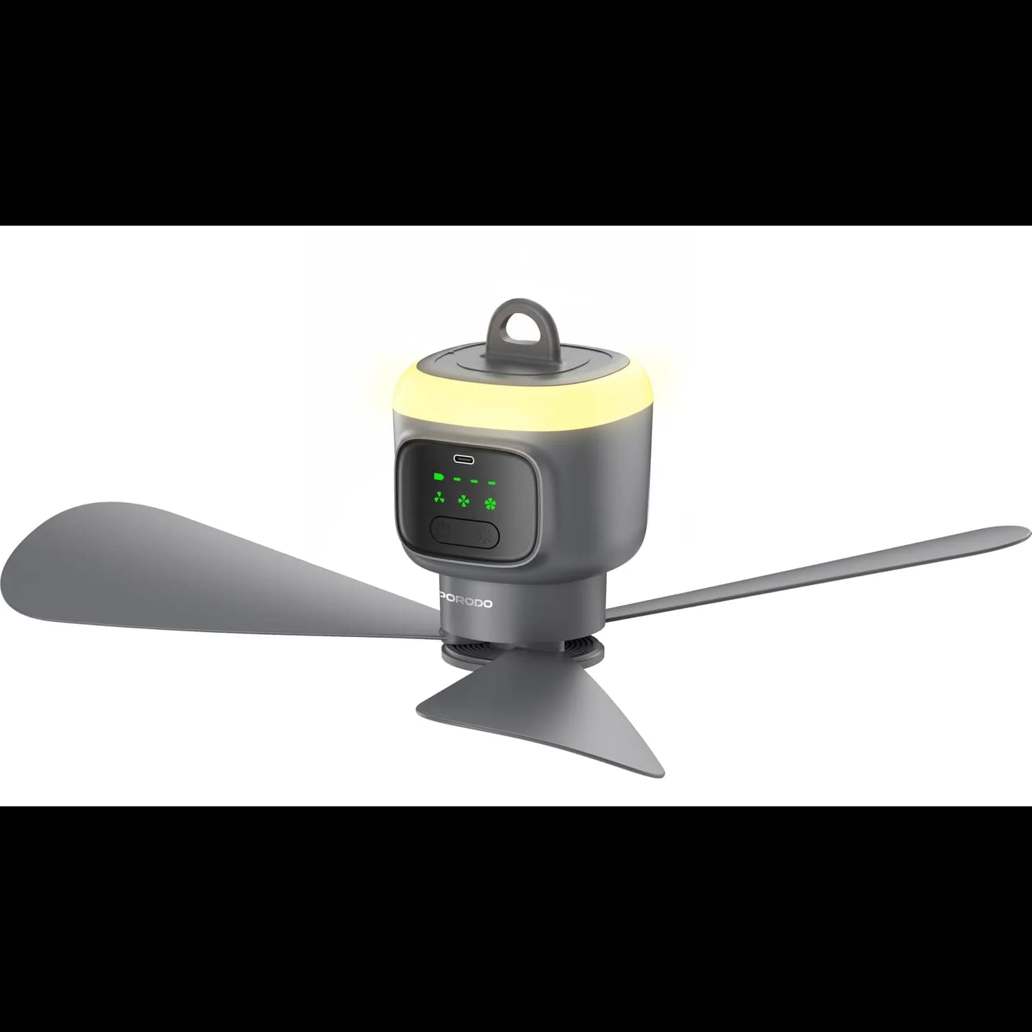 Porodo Portable Ceiling Fan - 12000mAh, Remote, Gray 2