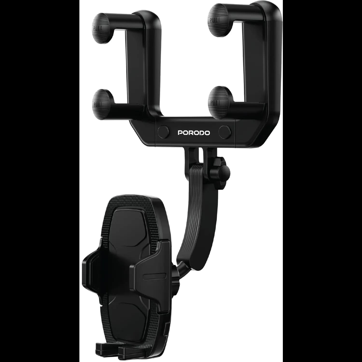 Porodo Phone Holder - Mirror Mount, Extendable Arm, Black 5