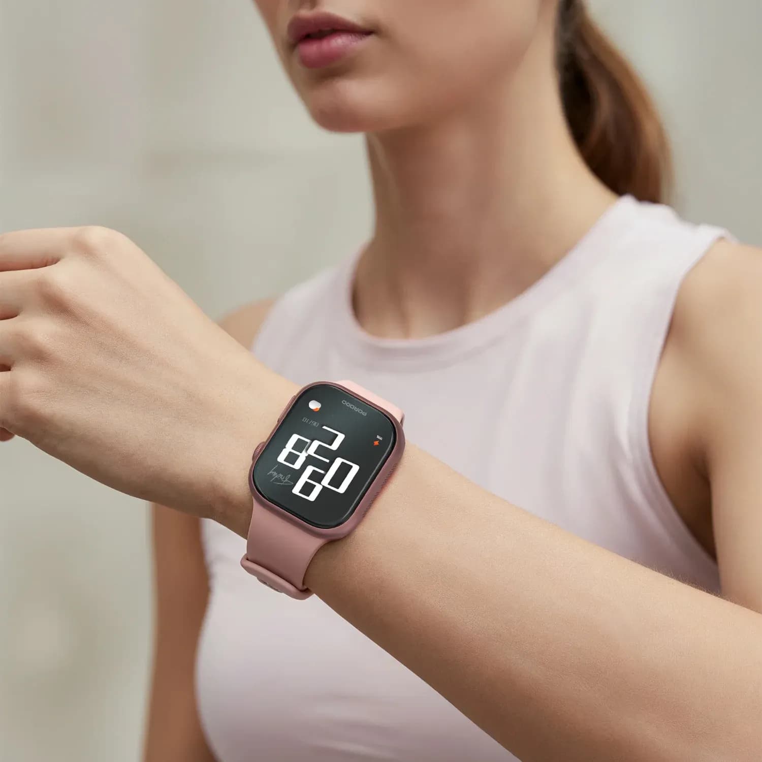 Porodo Smart Watch AeroFit II Mini - 1.75" IPS, Rose Gold — Silver 3