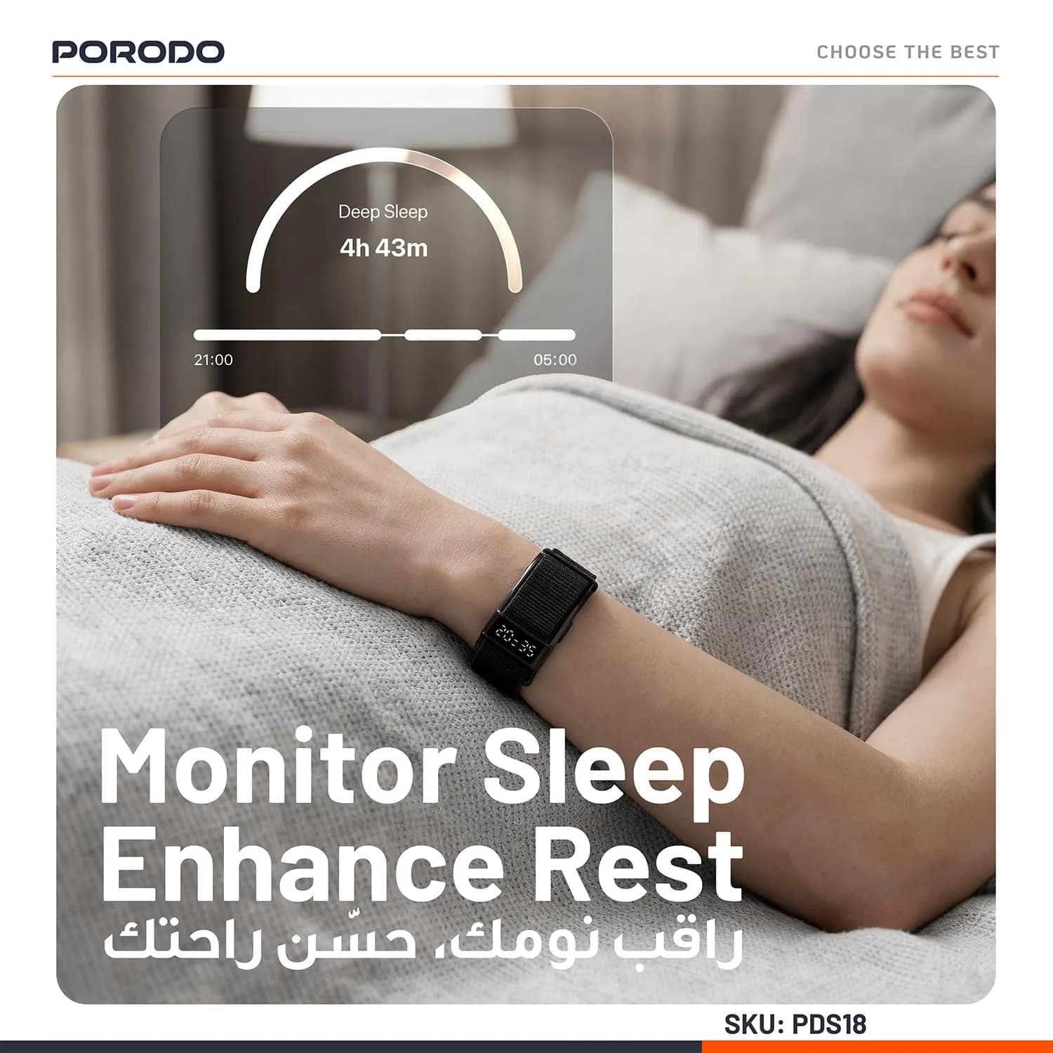 Porodo Smart Bracelet Trackfit Pro - Health Tracker, Pink — Pink 3