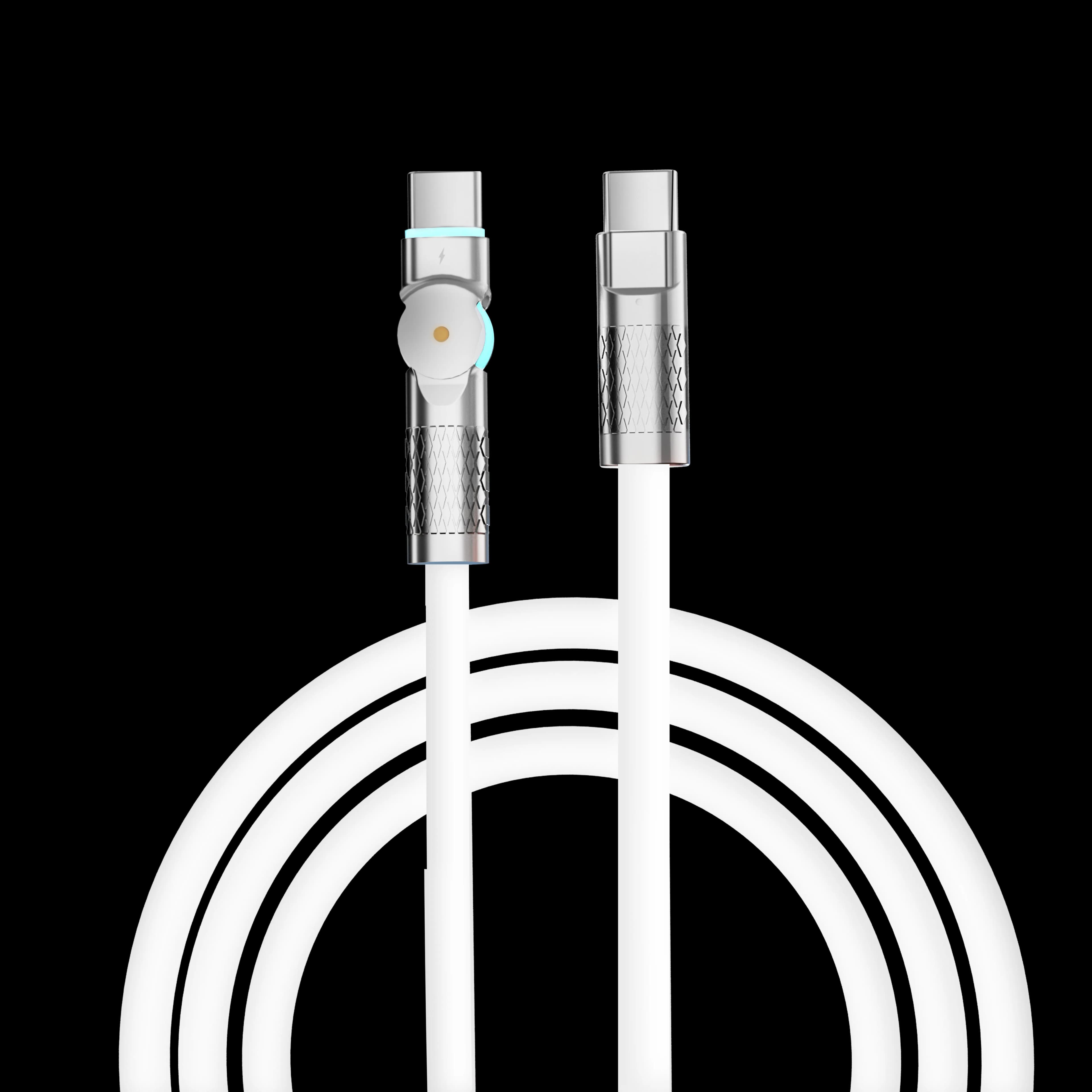 Porodo Single Head Rotating Cable PD100W, Type-C to Type-C 100W: 1M 4