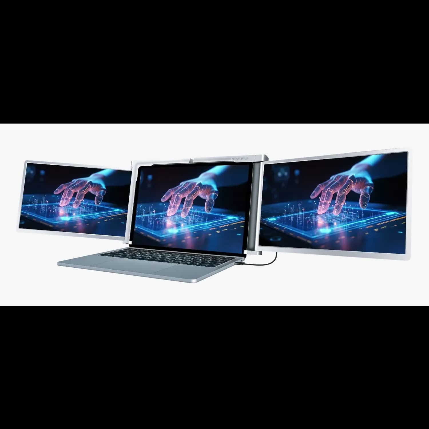 Powerology Portable Dual Screen Monitor - 13.3", Silver 3