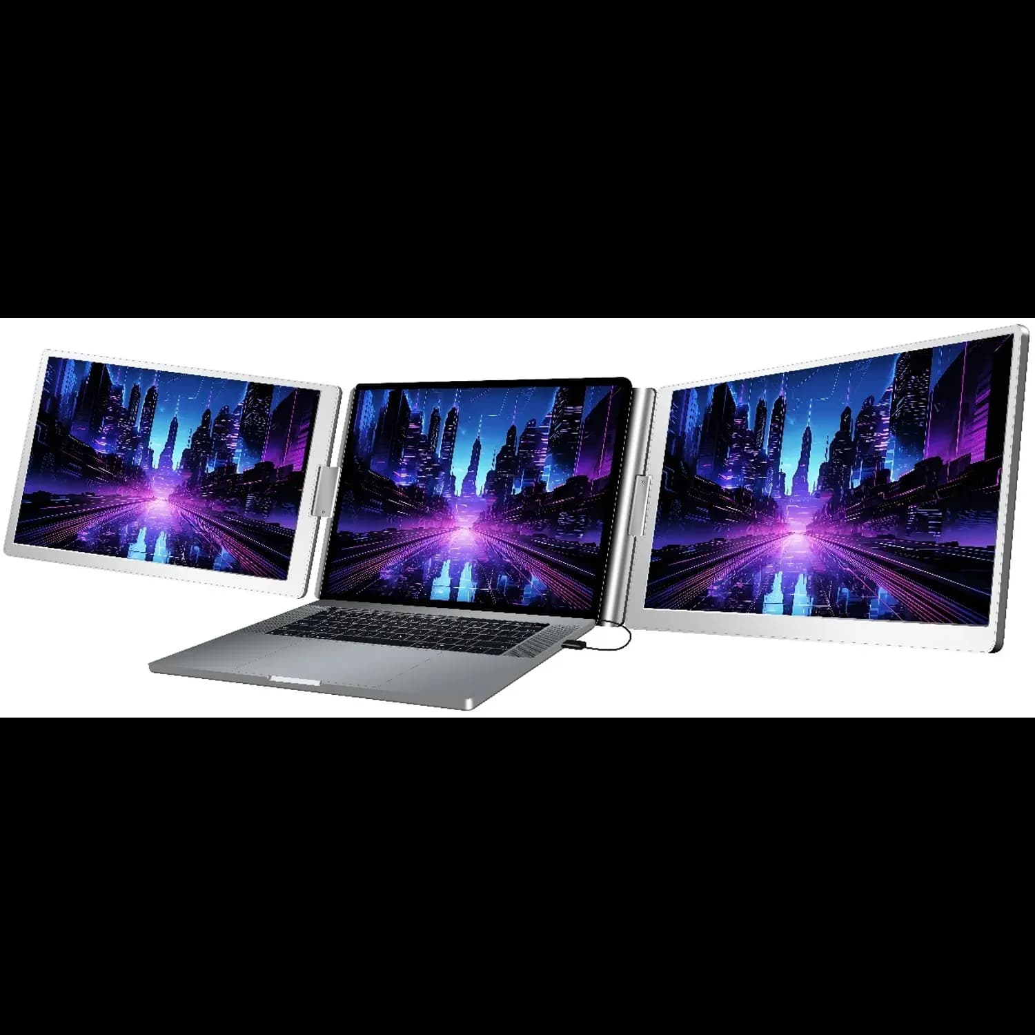 Powerology Portable Dual Screen Monitor - 1920x1200, Silver 2