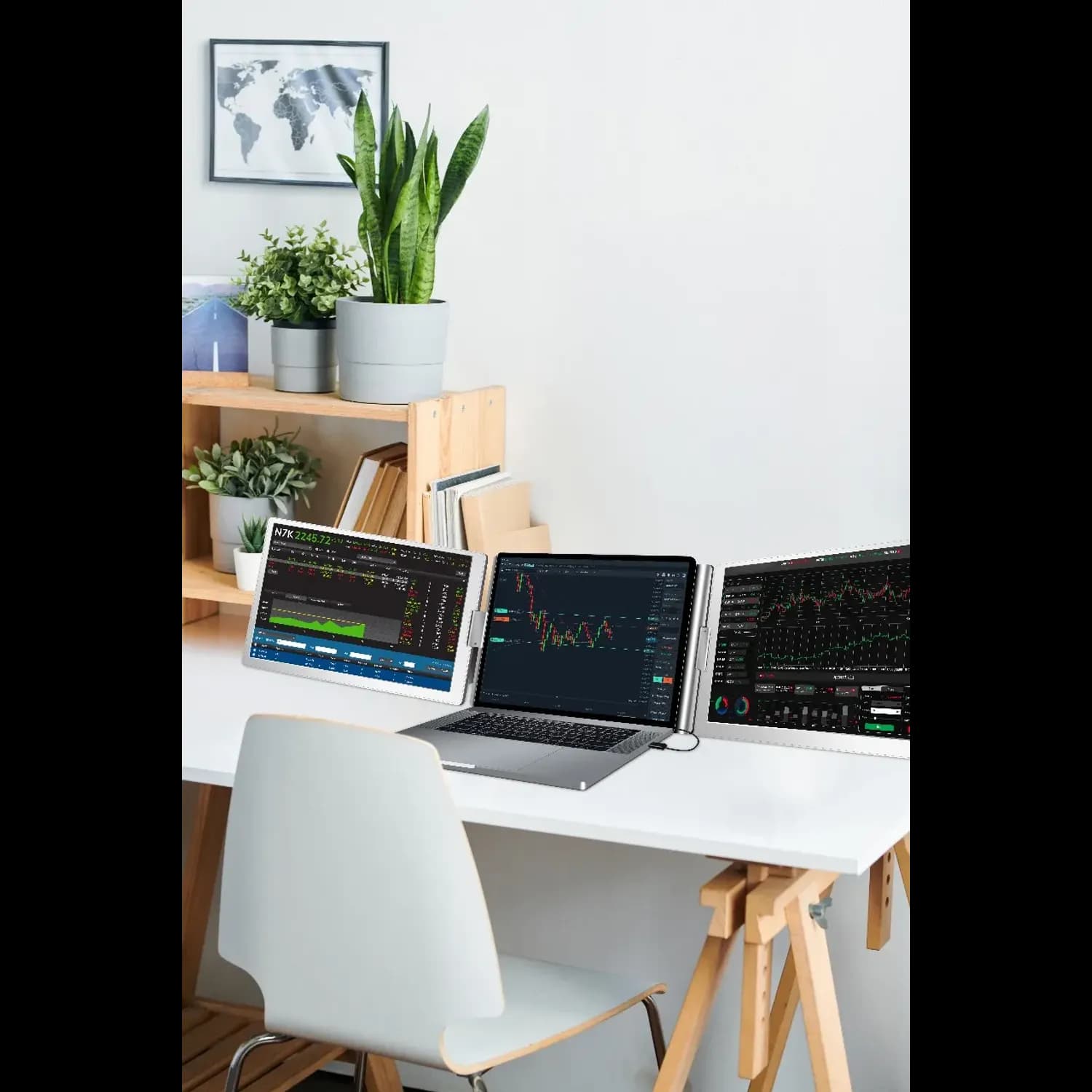 Powerology Portable Dual Screen Monitor - 1920x1200, Silver 4