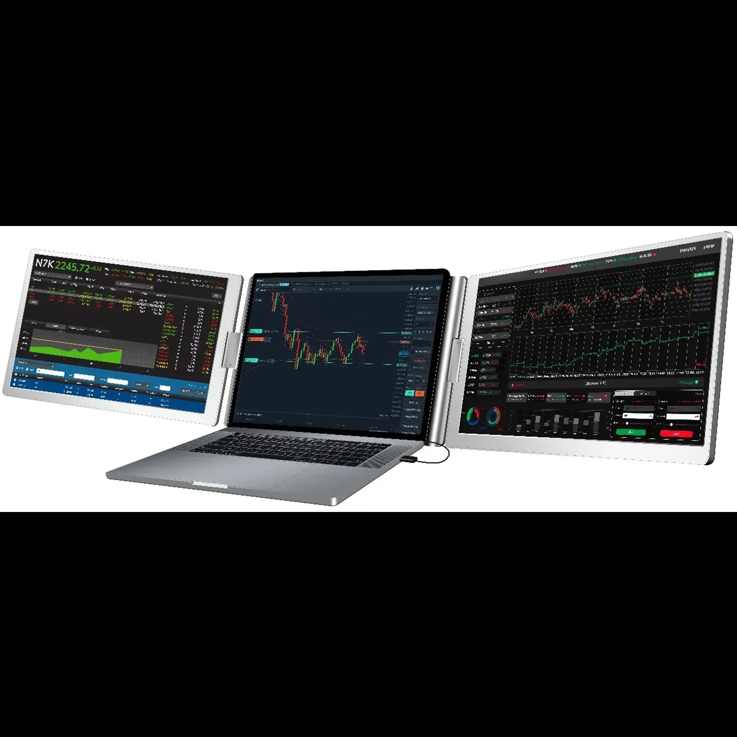 Powerology Portable Dual Screen Monitor - 1920x1200, Silver 1 Powerology Portable Dual Screen Monitor - 1920x1200, Silver 1