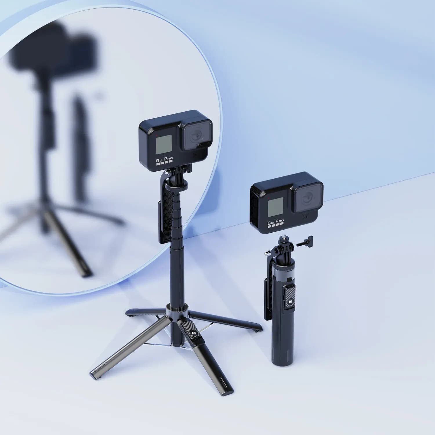 Porodo Selfie Stick - Dual Lighting, Remote Shutter, Black 3