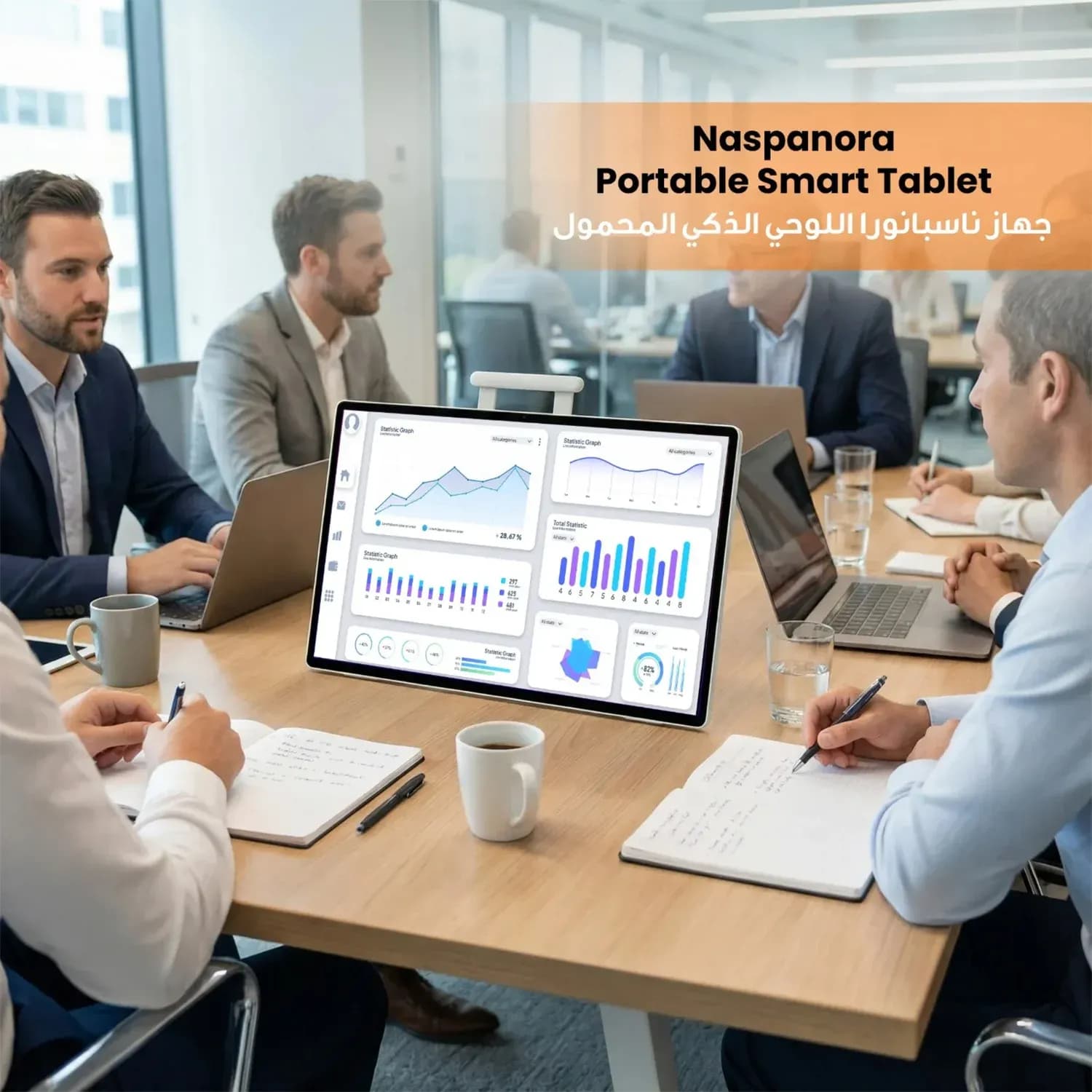 Porodo Naspanora Portable Smart Screen 24.5 inch, 8+128GB Android 14, - White 4