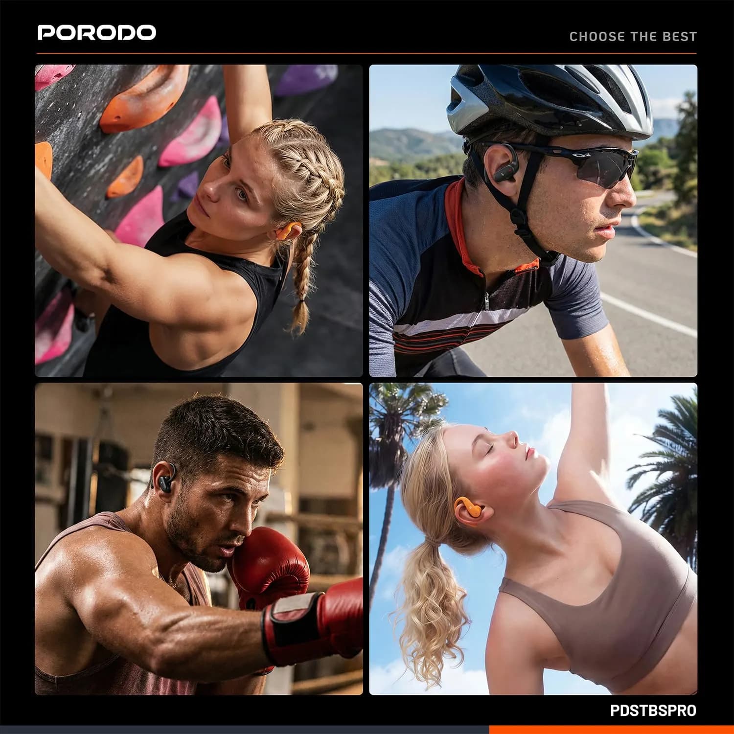 Porodo Earbuds Soundtec Canary - Touch Control, Orange 4