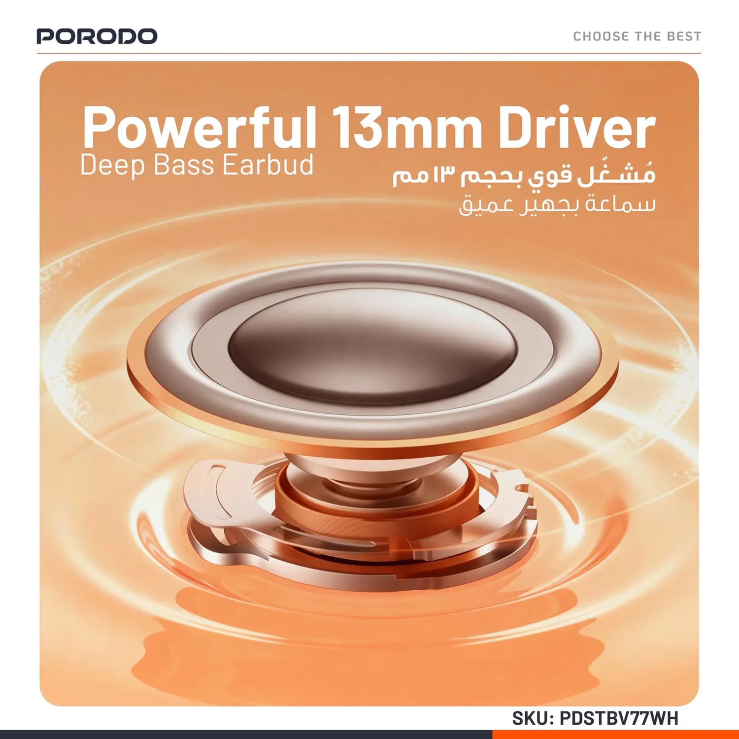 Porodo Earbuds Soundtec Popwave - True Wireless, White 2