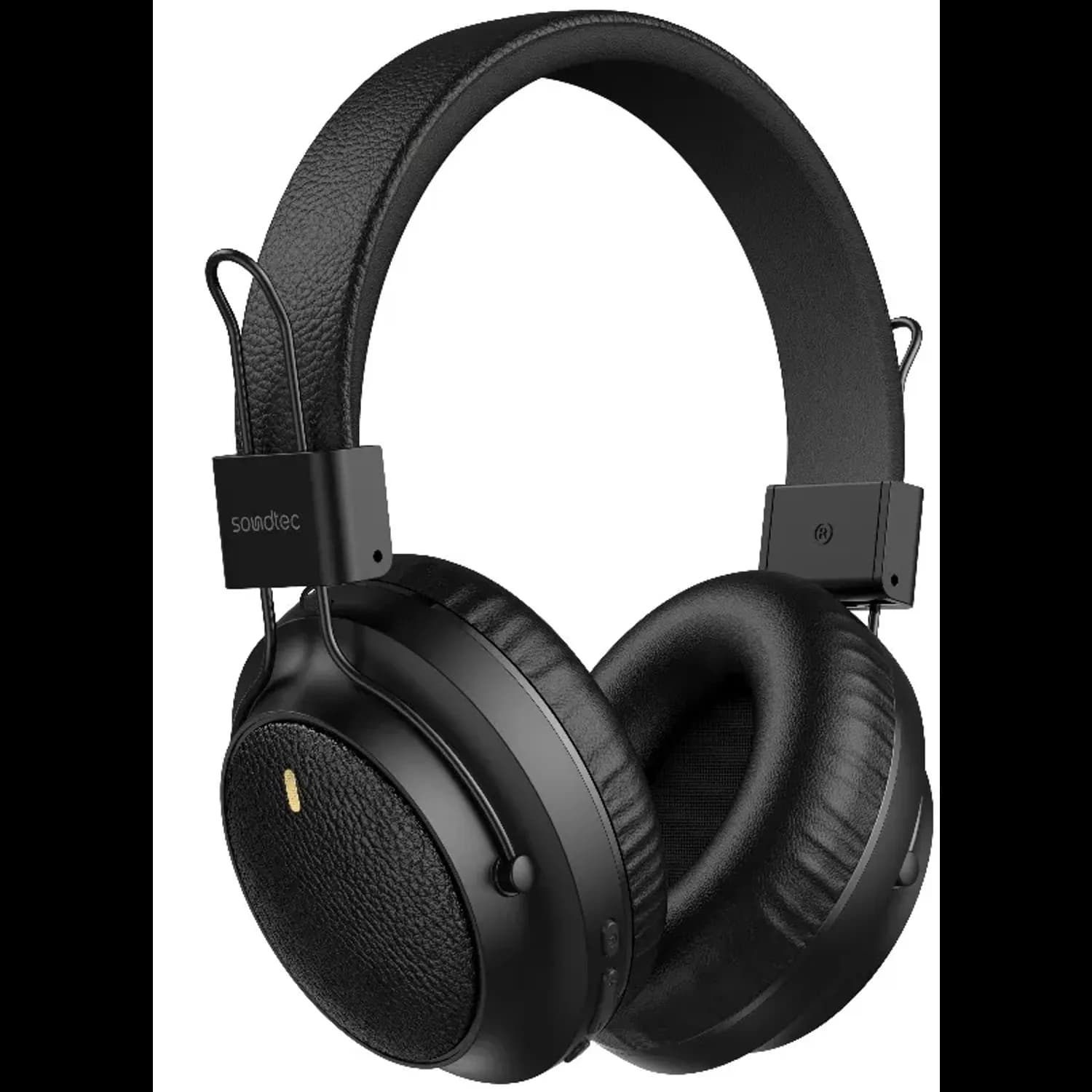 Porodo Wireless Stereo Headphones - Leather Finish, Black 1 Porodo Wireless Stereo Headphones - Leather Finish, Black 1