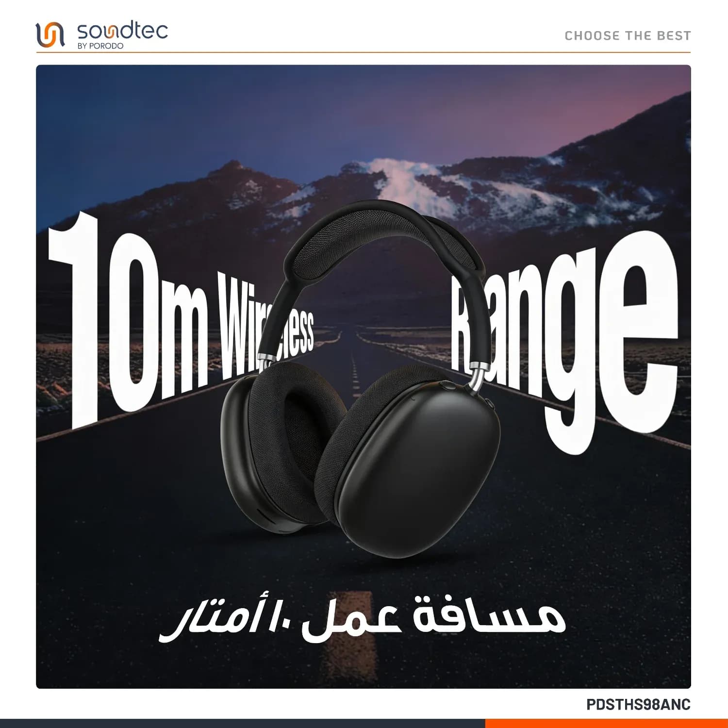 Porodo Headphones Soundtec Silva - Dual Hybrid ANC, Silver — Gray 3