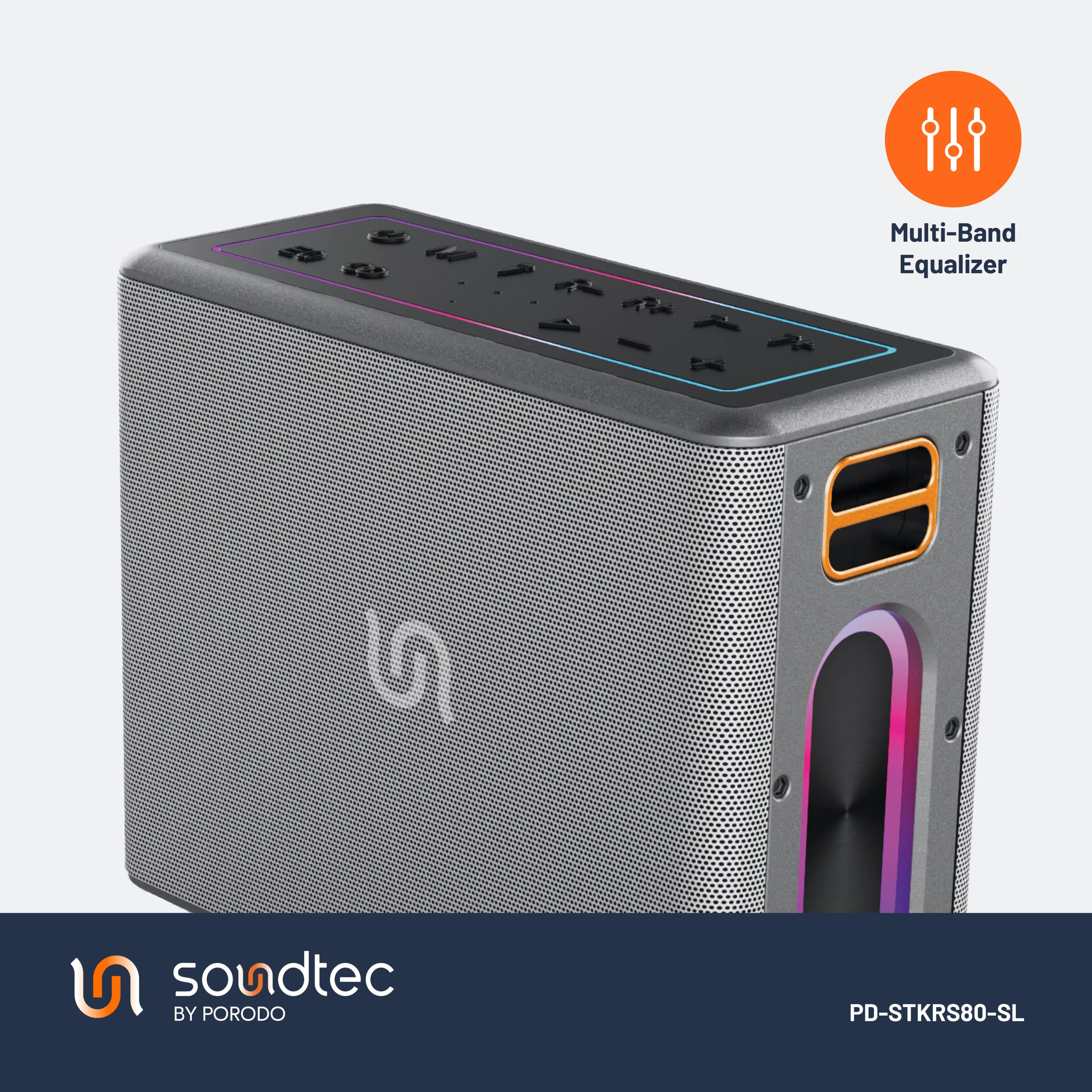 Porodo Soundtec QUANTUM 2.2 Channel Portable Speaker - Silver 4
