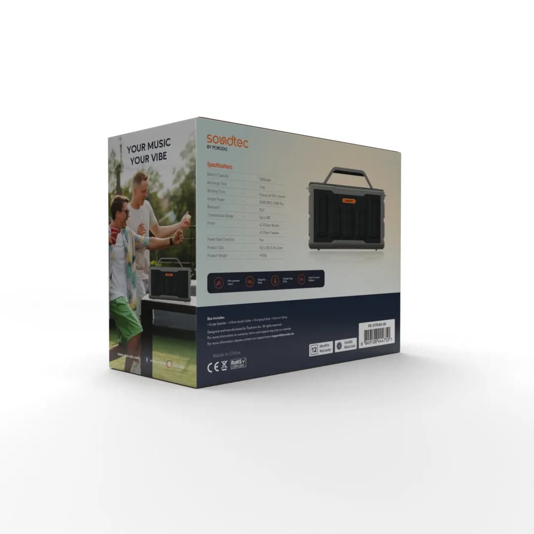 Porodo Soundtec Surge 2.2 Channel Party Speaker - Black 2