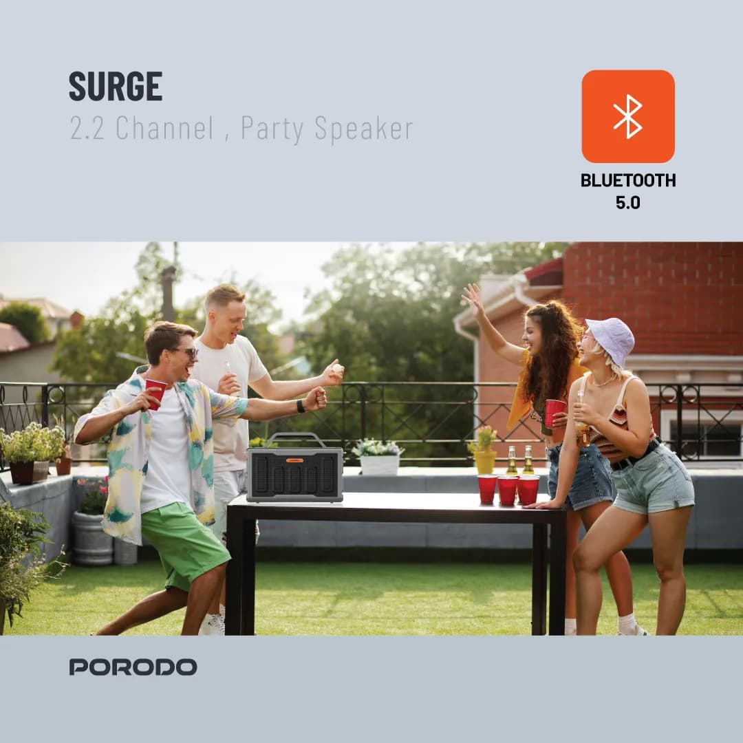 Porodo Soundtec Surge 2.2 Channel Party Speaker - Black 4