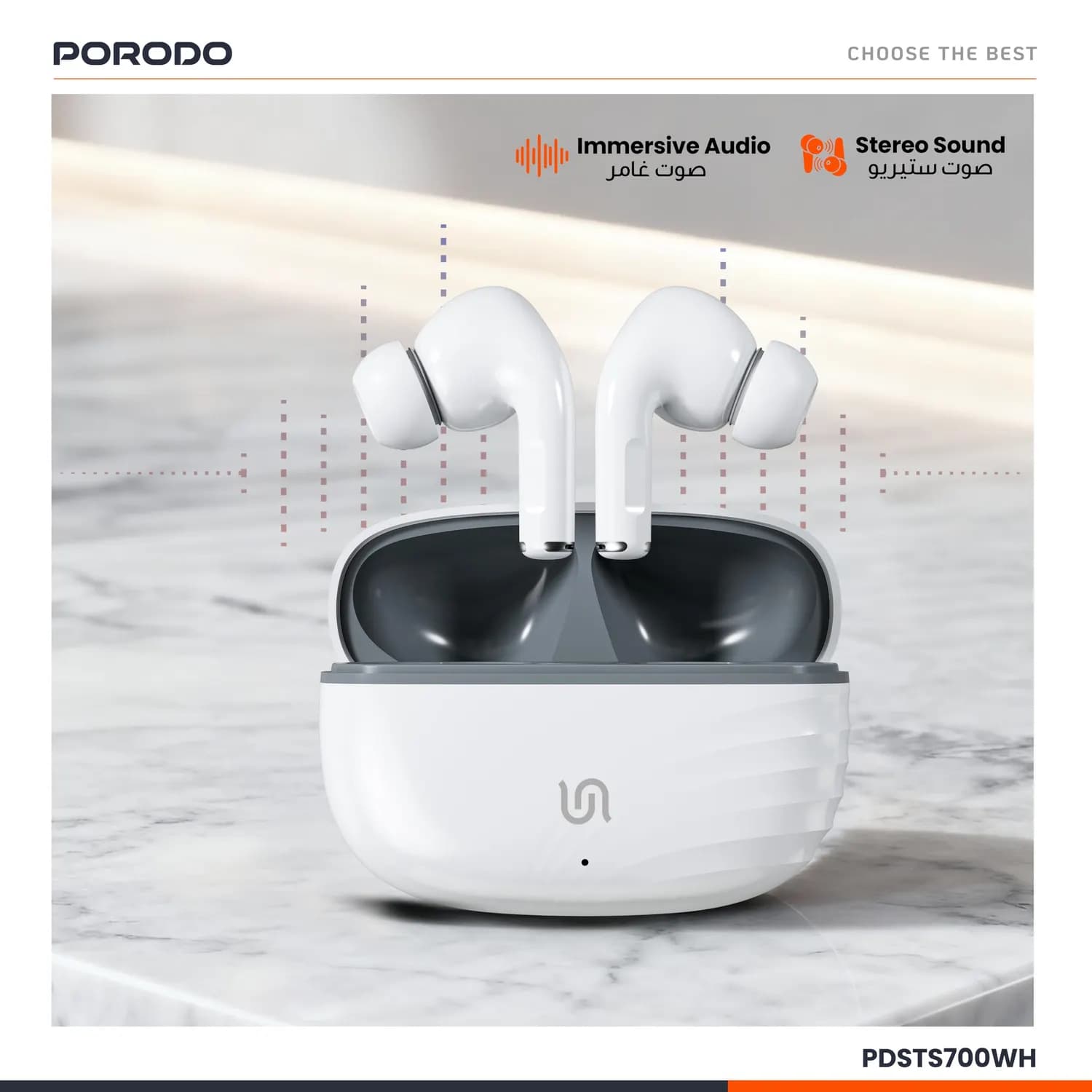 Porodo Earbuds Soundtec Nimbus - True Wireless, White 4