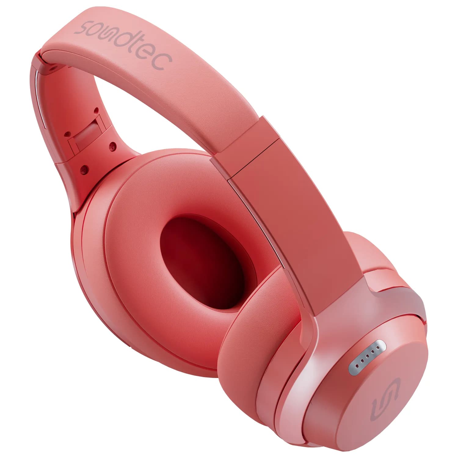 Soundtec by Porodo Wireless Headphone with High-Clarity Mic & ENC — Red 5