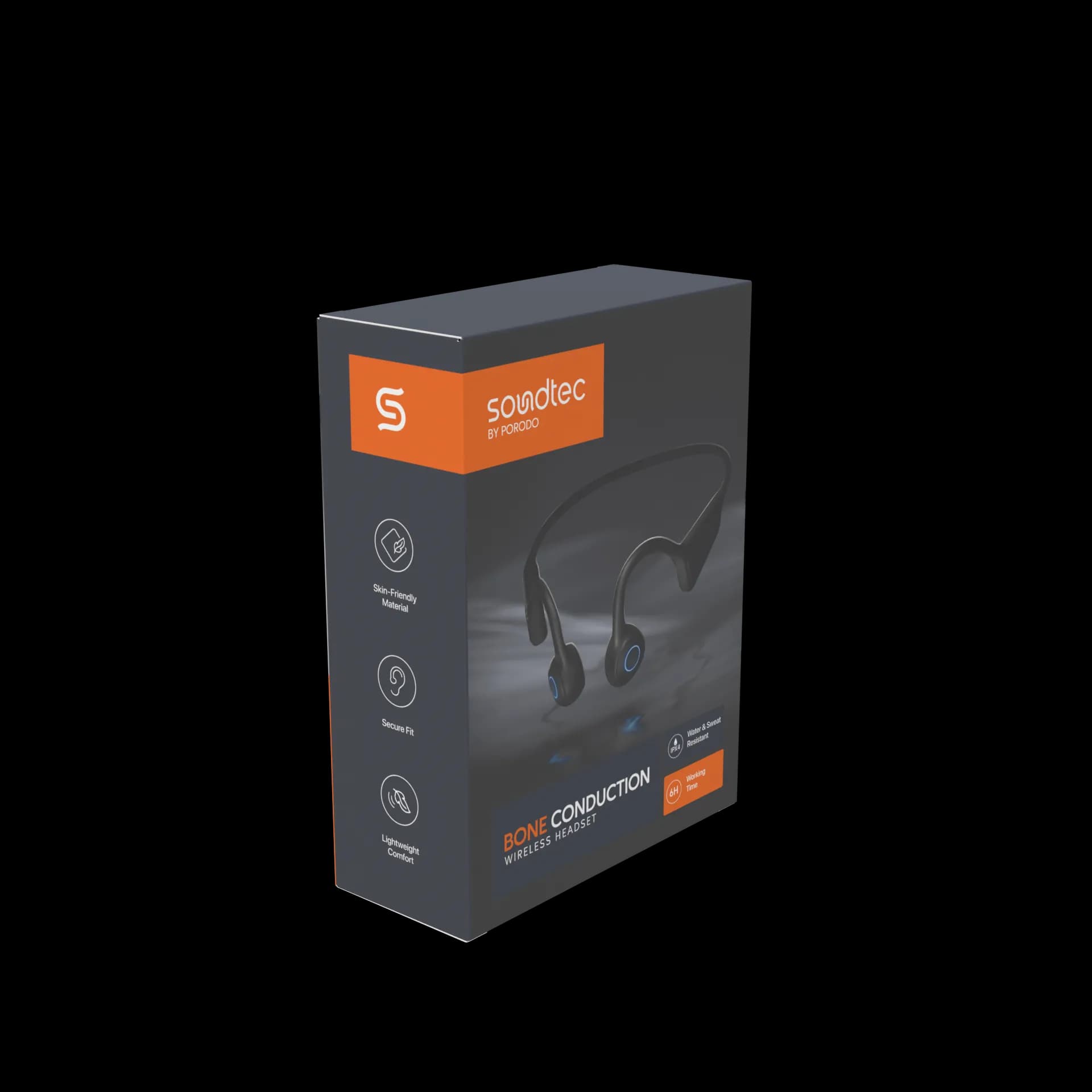 Porodo Soundtec Bone Conduction Headphones - Black 3