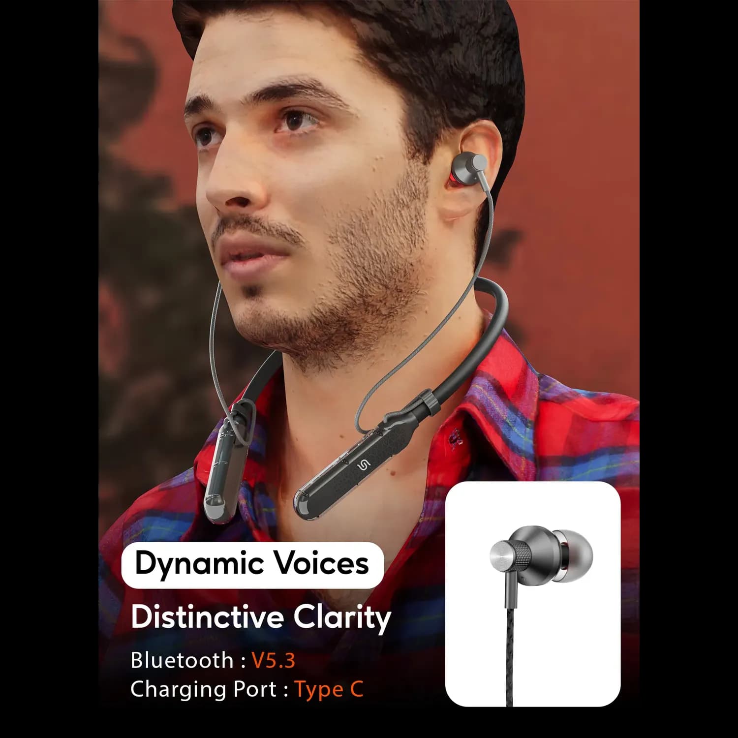 Porodo Neckband Earphone SV Pro - ENC, Black 4