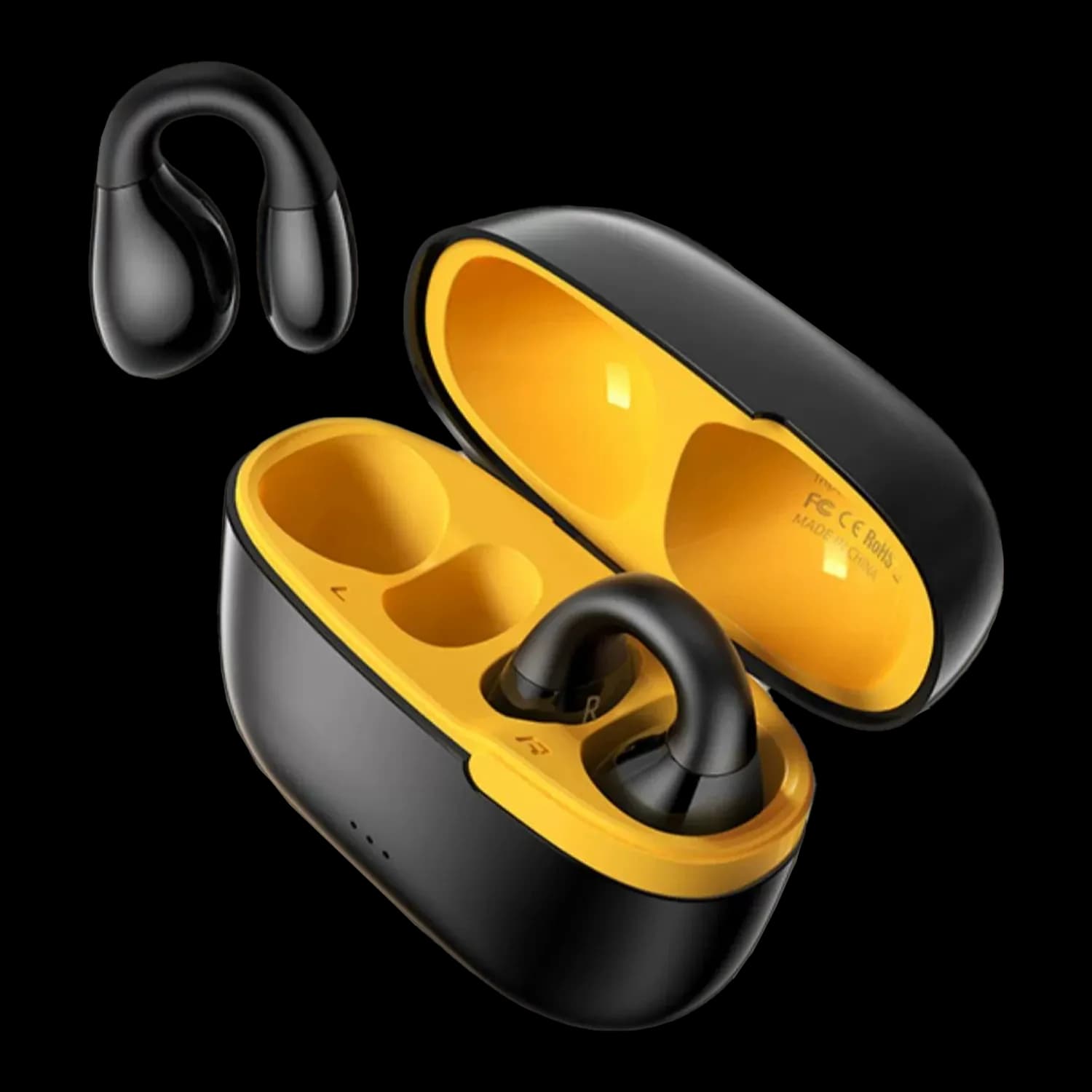 Porodo Soundtec Air Conduction TWS Earbuds - Black / Yellow 2