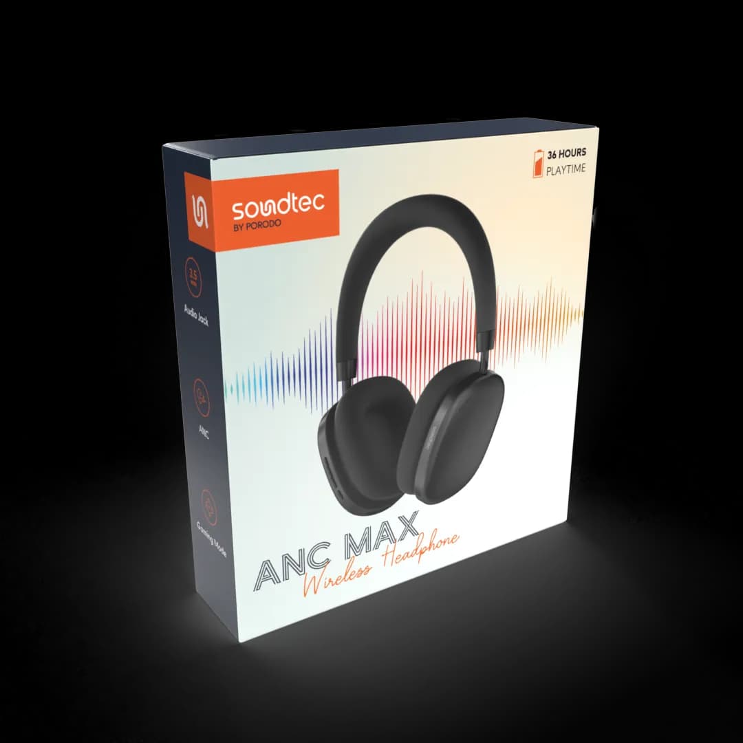 Porodo Soundtec Airpodmax ANC Headphone — Black 5