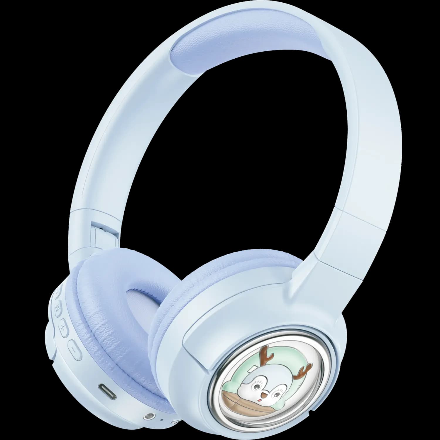 Porodo Wireless Kids Headphones - Moose Design, Pink — Blue 1 Porodo Wireless Kids Headphones - Moose Design, Pink — Blue 1
