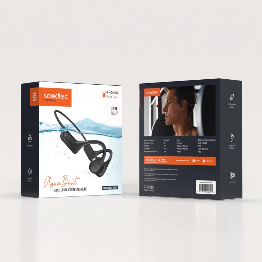 Porodo Soundtec Aqua Beat Bone Conduction Earphone - Black 4