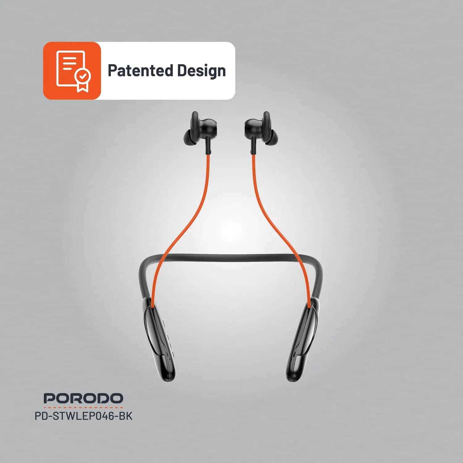 Porodo Neckband Earphones - ENC, Bluetooth 5.3, Black 4