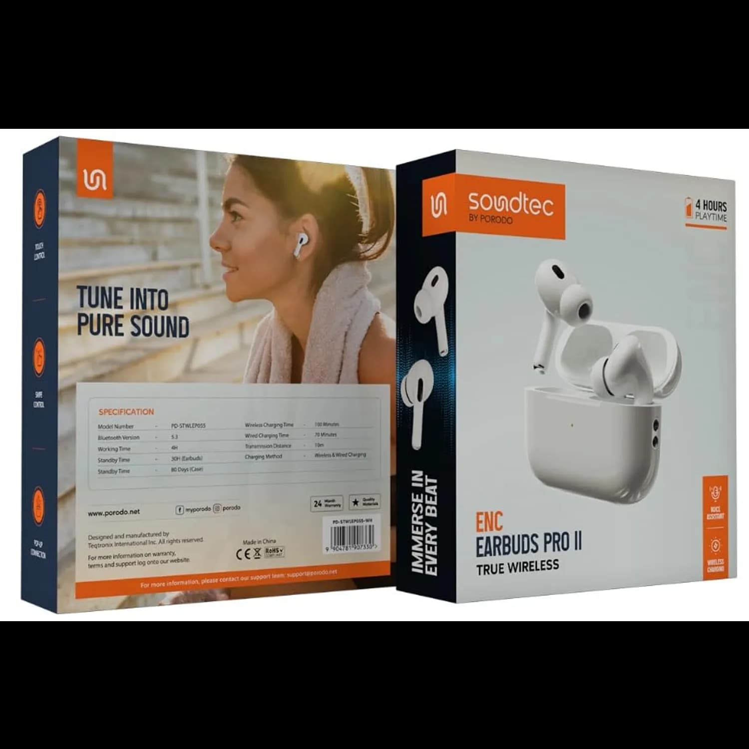 Porodo SOUNDTEC Earbuds Pro 2 - White 5