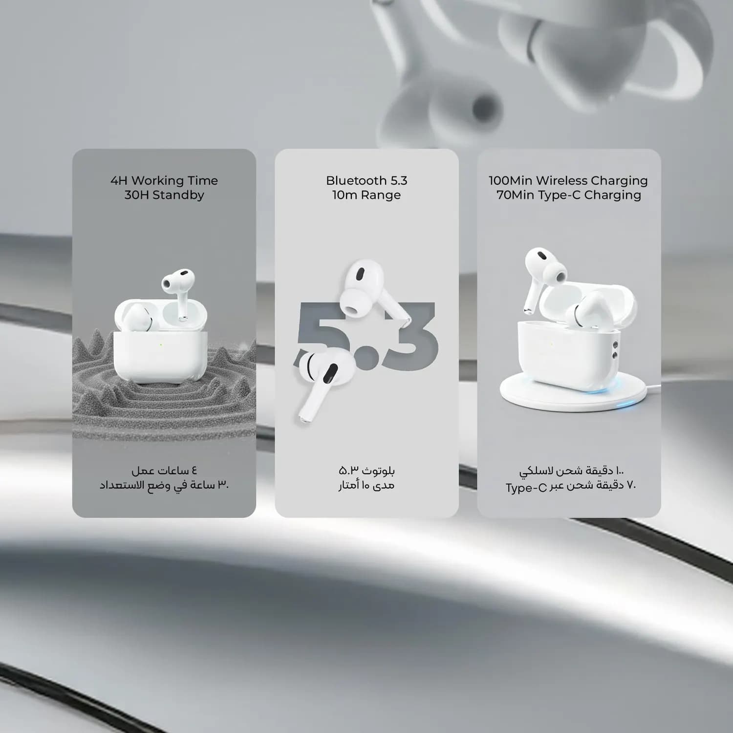 Porodo SoundTec AirPods Pro 2 ANC - White 3