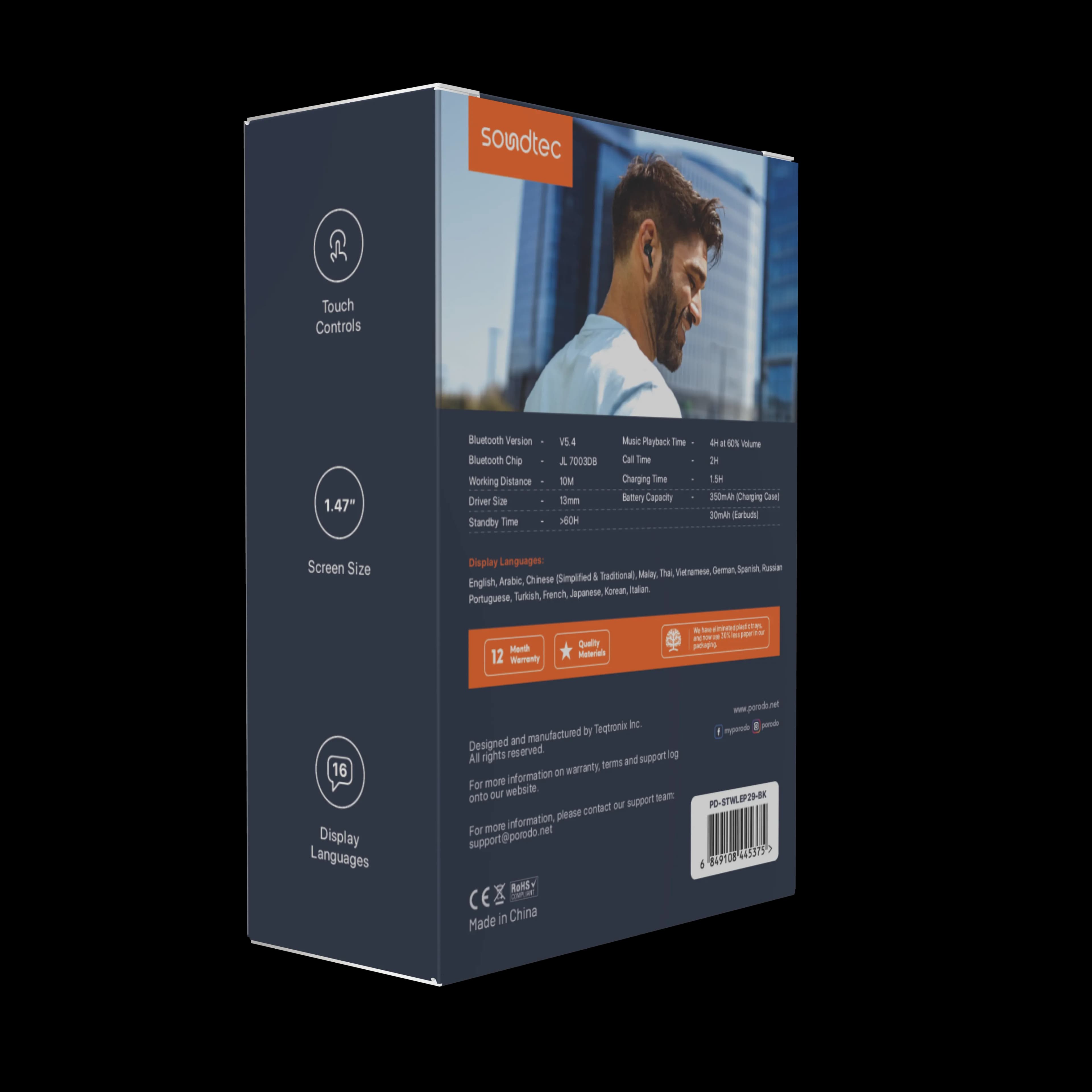 Porodo Soundtec Wonder Semi In-Ear ANC Earbuds 4