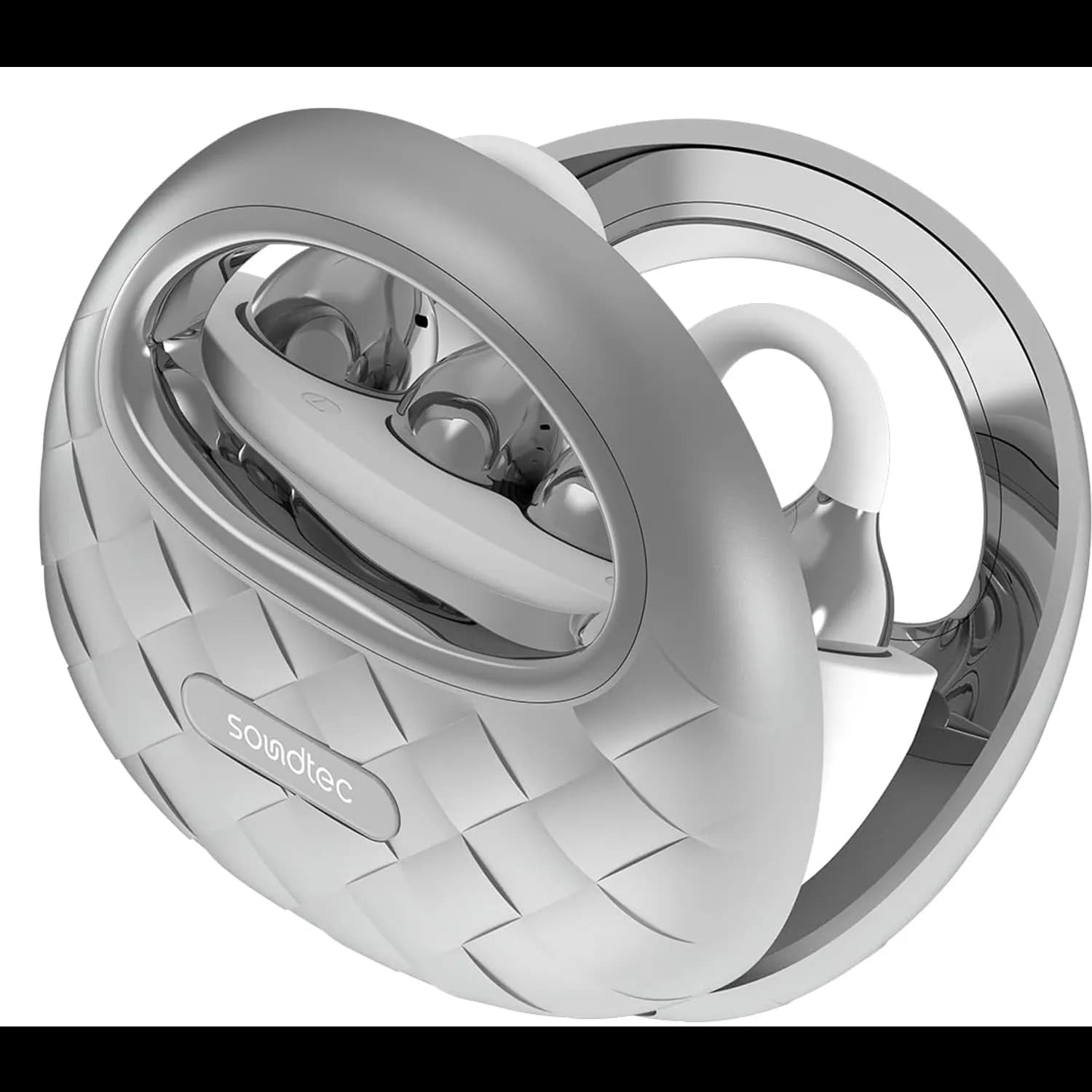 Porodo Wireless Open-Ear Earbuds Vogue - Touch Control, Silver — Silver 5
