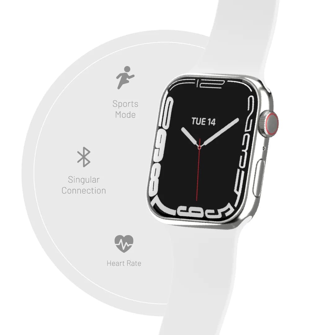 Porodo Smart Watch 8 Plus With Strap — Silver 2