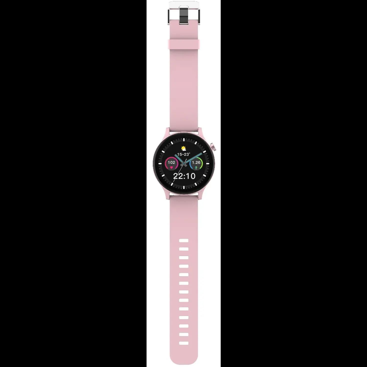 Porodo Smart Watch Essential Pulse - 1.38" HD Display, Black/Pink 3