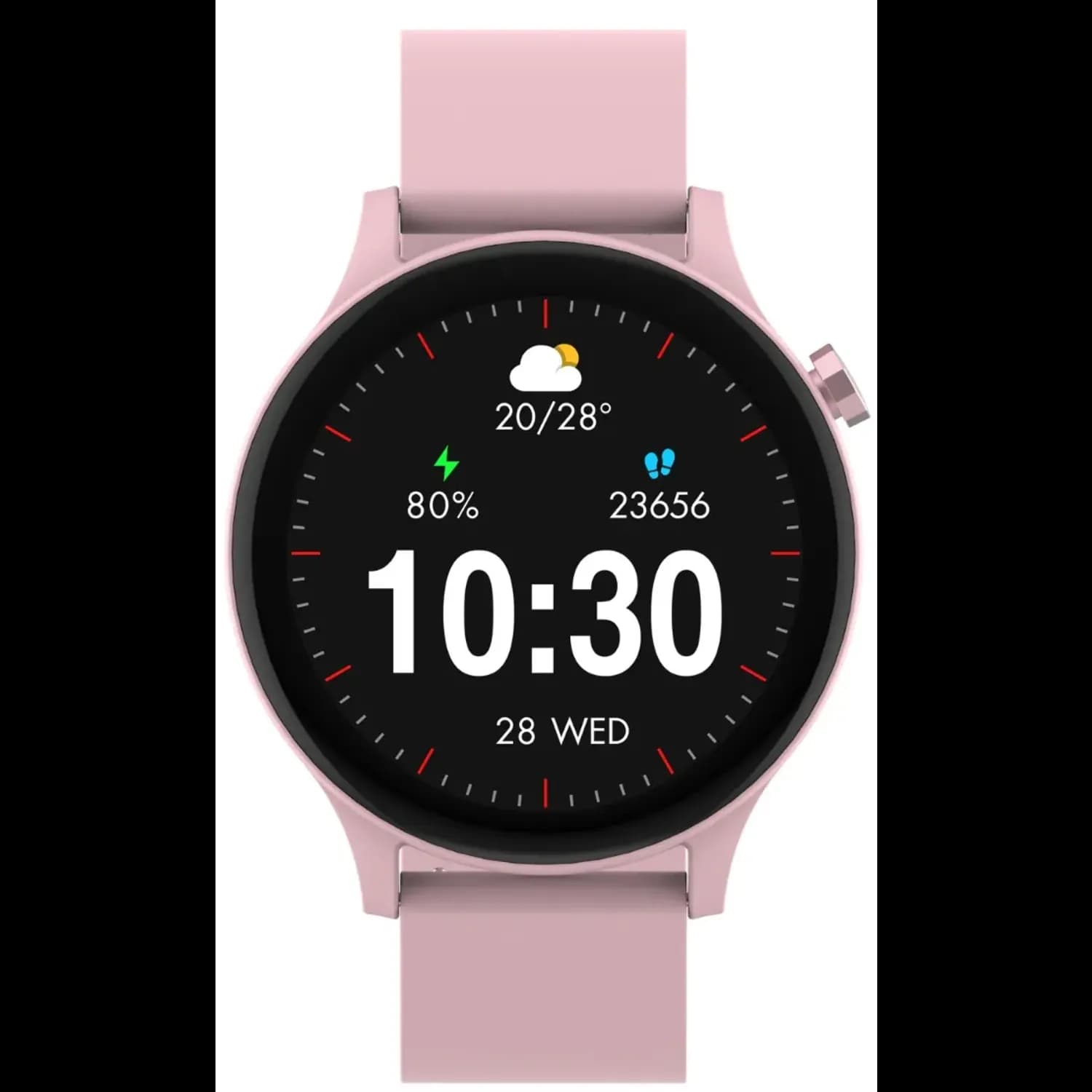 Porodo Smart Watch Essential Pulse - 1.38" HD Display, Black/Pink 4