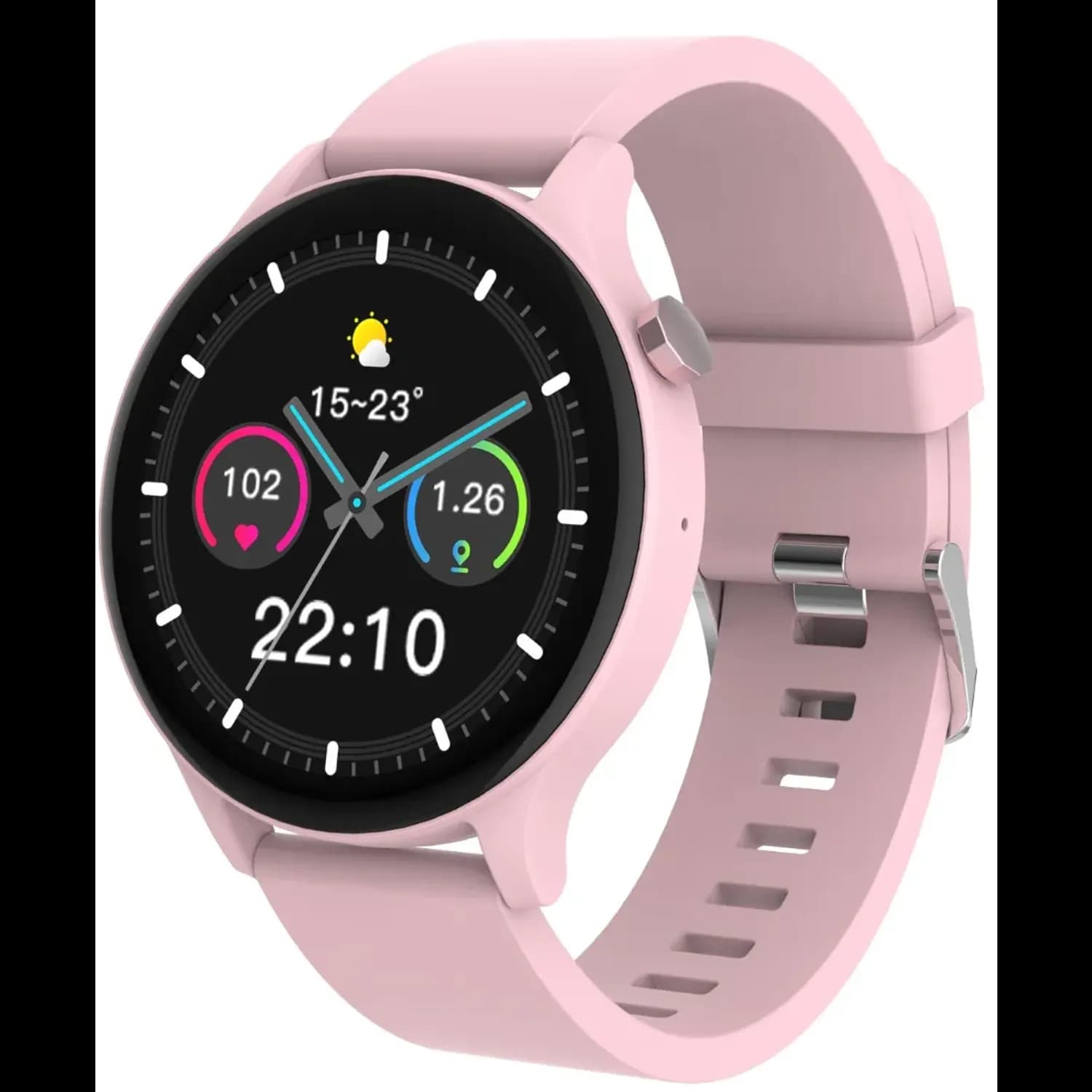 Porodo Smart Watch Essential Pulse - 1.38" HD Display, Black/Pink 1 Porodo Smart Watch Essential Pulse - 1.38" HD Display, Black/Pink 1