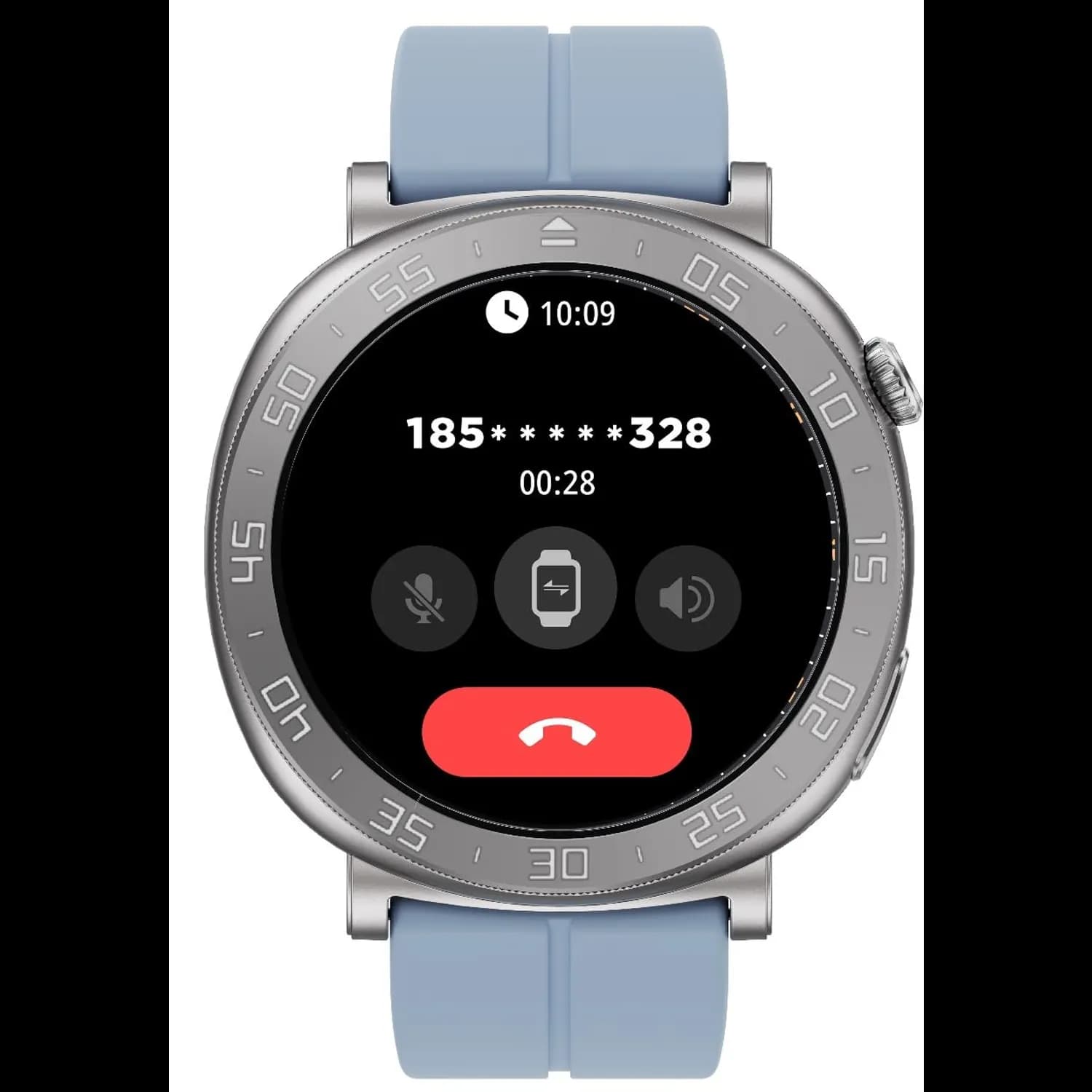Porodo Smartwatch - 1.43" AMOLED, Aluminum Bezel, Blue Silicone Strap 3