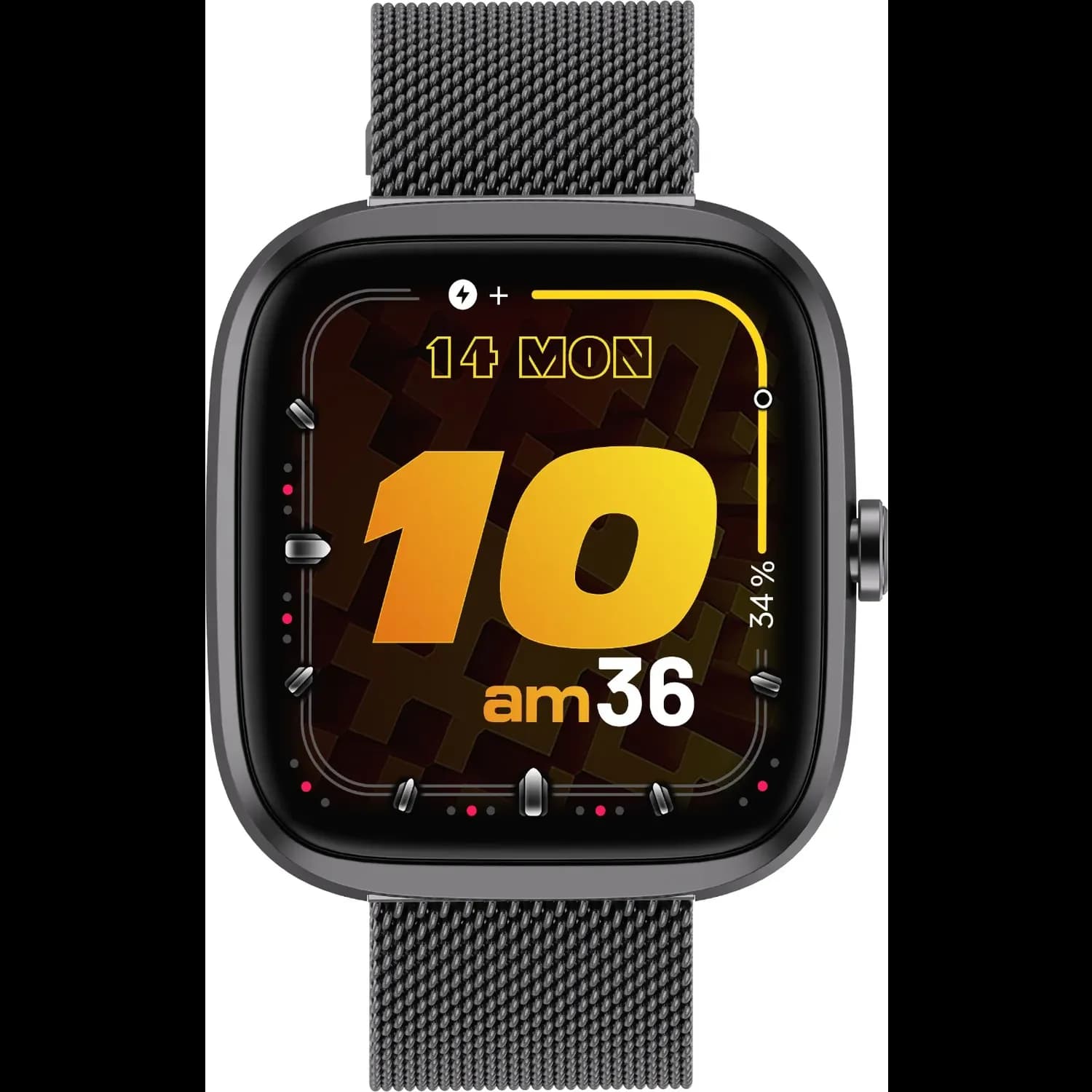 Porodo Smartwatch - 1.72” HD Display, Black Mesh 2