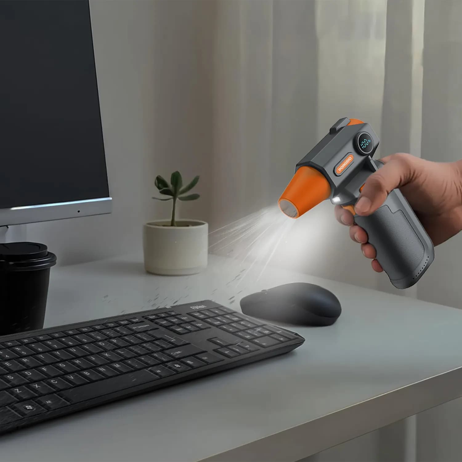 Porodo Turbo Air Duster - 3-Speed, Rechargeable, Black 5