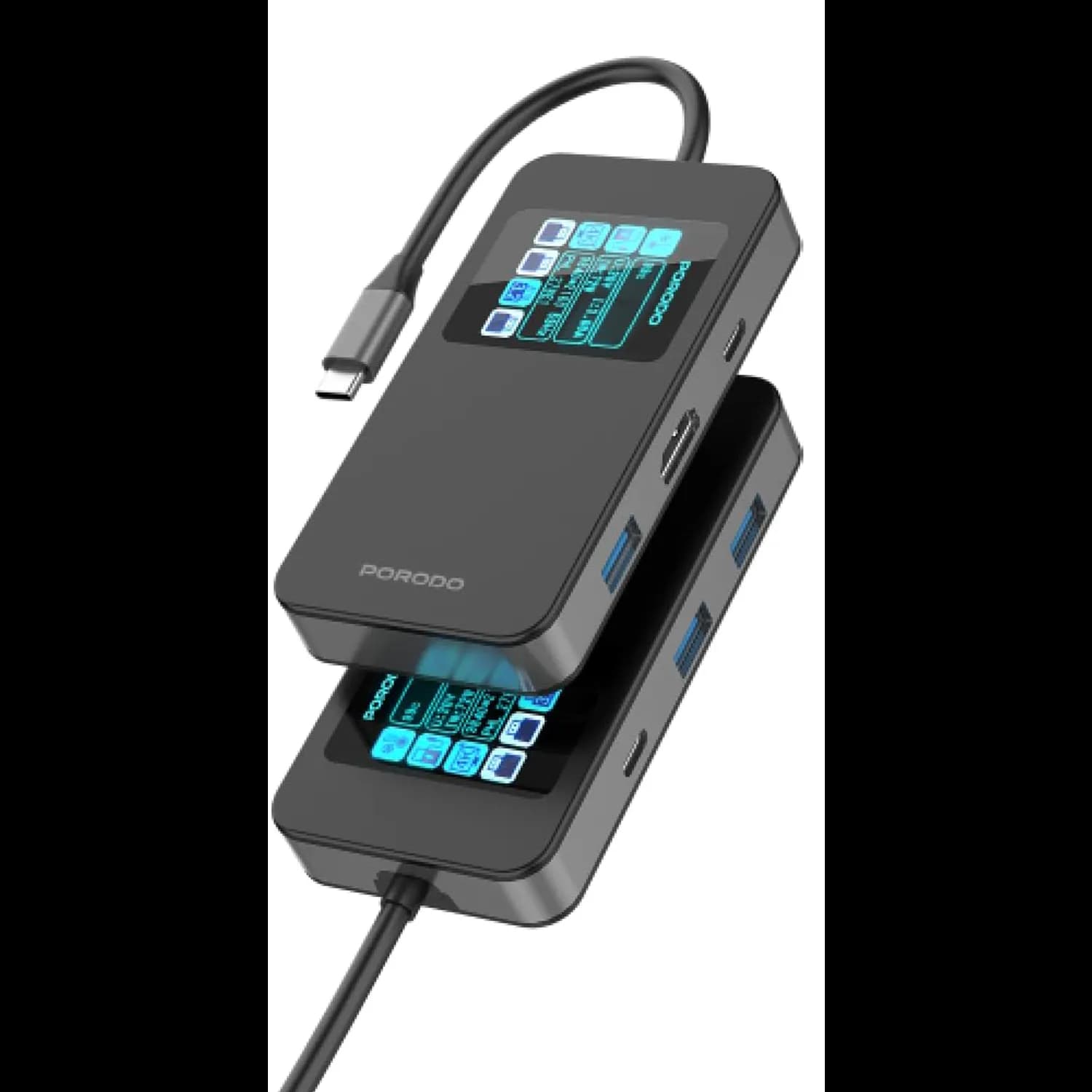 Porodo USB Hub - 6-in-1, 100W PD Charging, Black 1 Porodo USB Hub - 6-in-1, 100W PD Charging, Black 1