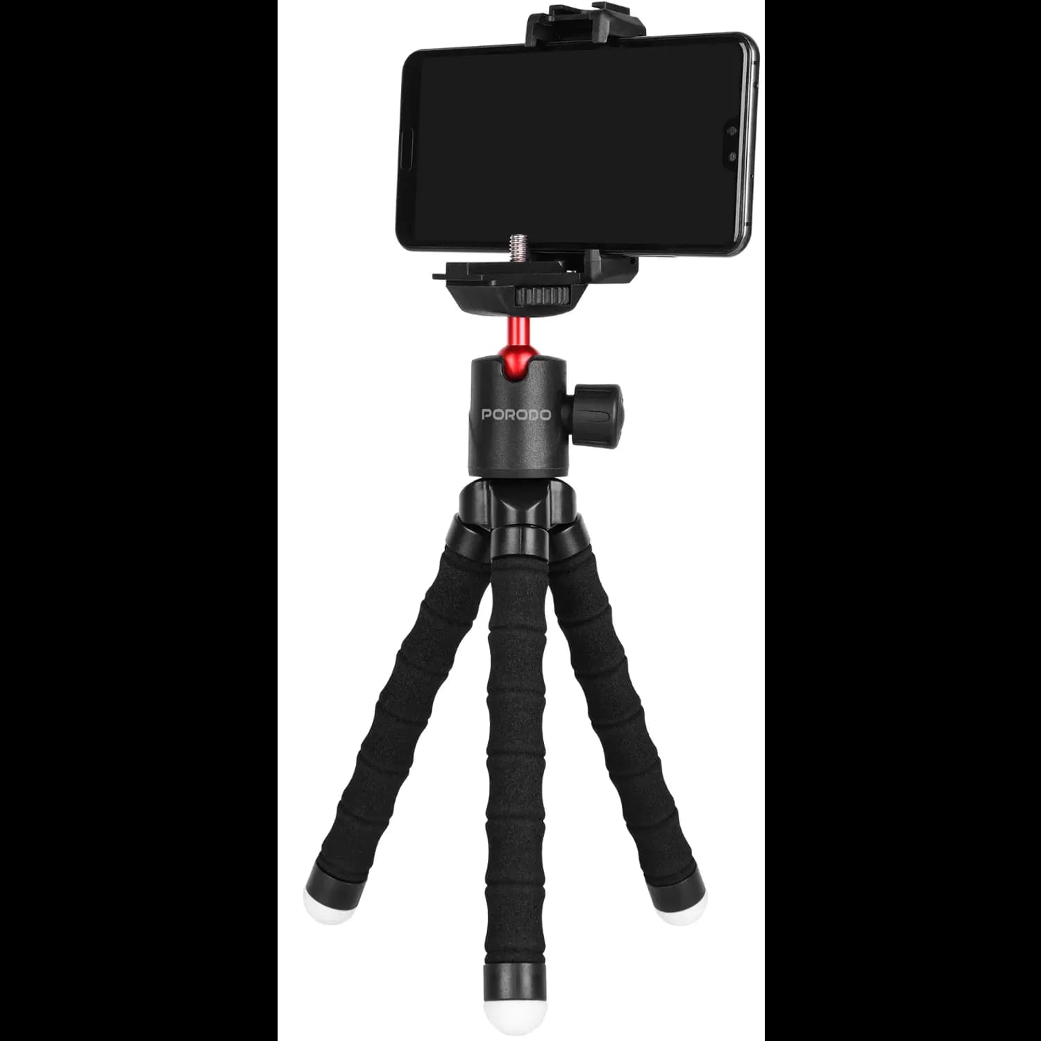 Porodo Flexible Tripod - 33cm, 360° Panoramic Head, Black 3