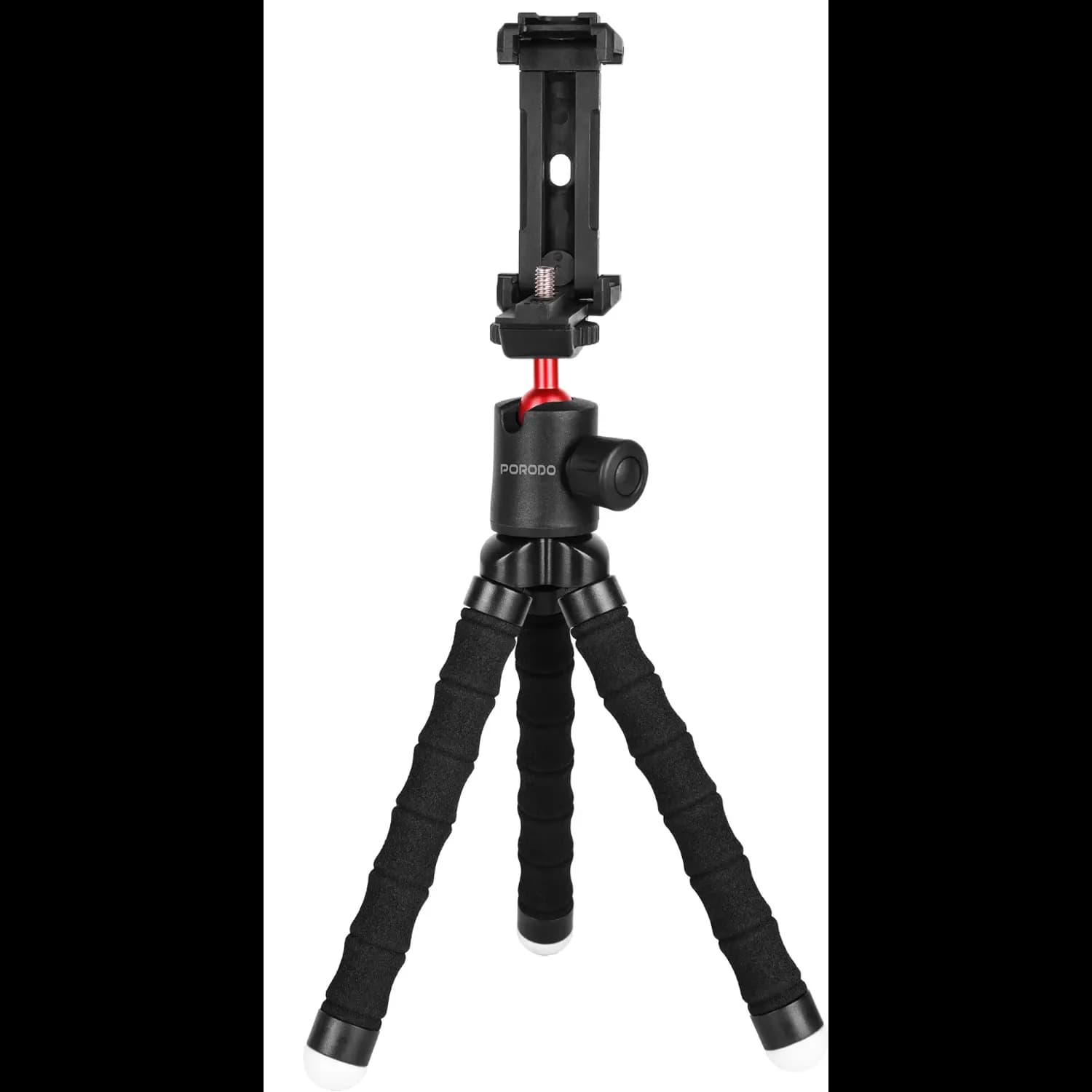 Porodo Flexible Tripod - 33cm, 360° Panoramic Head, Black 5