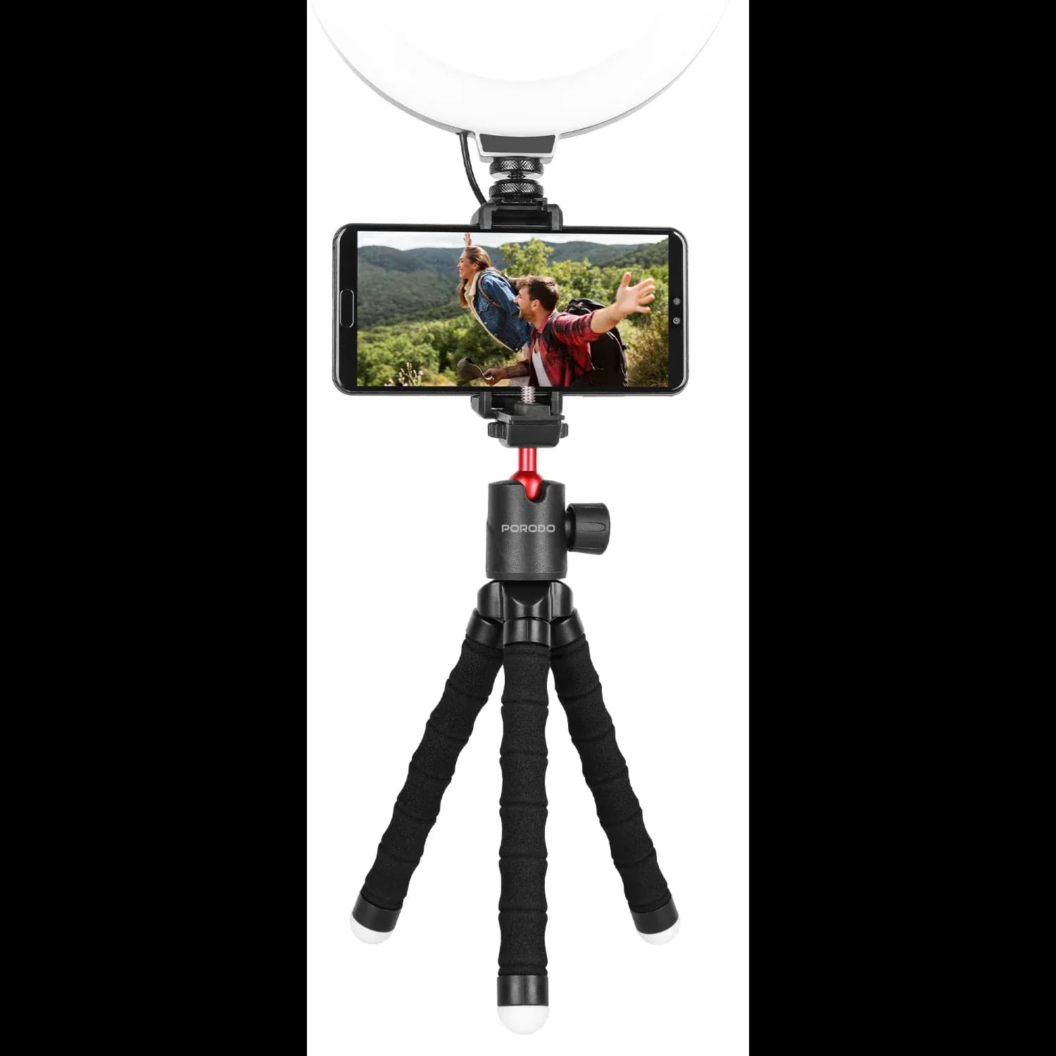 Porodo Flexible Tripod - 33cm, 360° Panoramic Head, Black 1 Porodo Flexible Tripod - 33cm, 360° Panoramic Head, Black 1