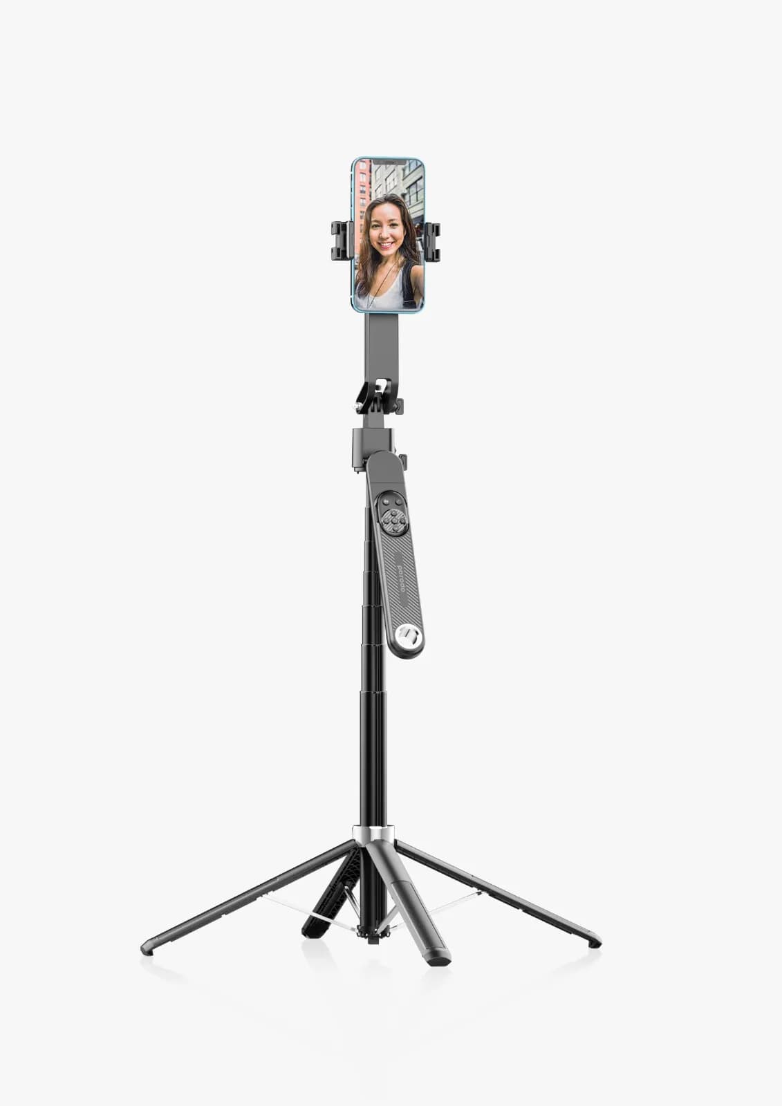 Porodo Selfie Stick Pro X with 360º AI Tracking - Black 2