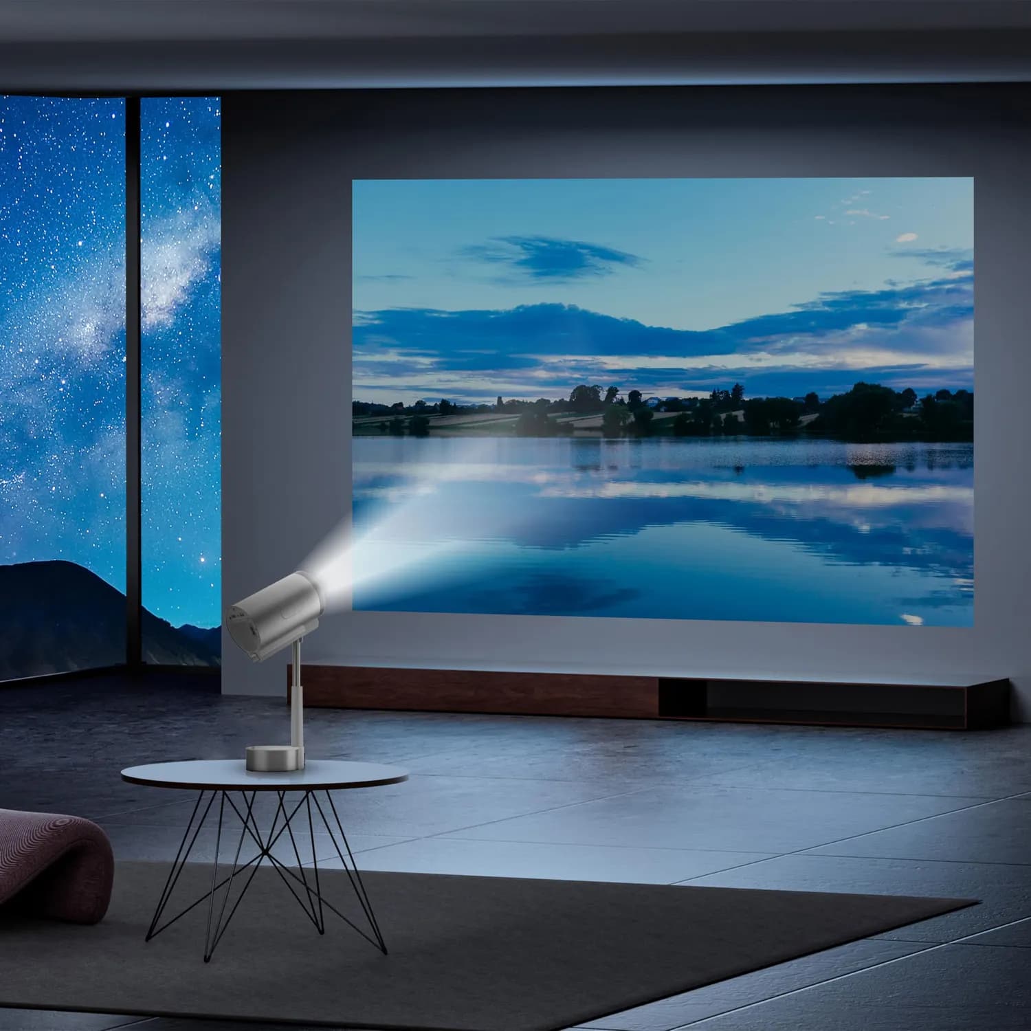 Porodo Projector - Smart FHD 100" Android 13, Gray 3