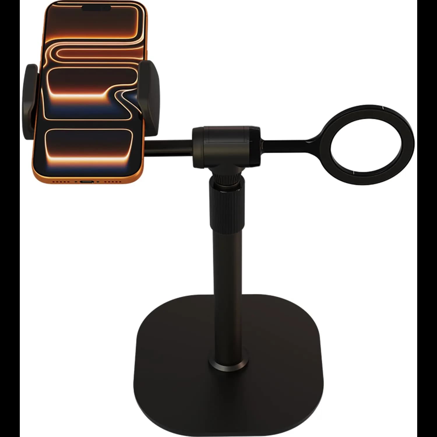 Porodo Dual Phone Holder - 360° Rotating, Magnetic Clip, Black 3