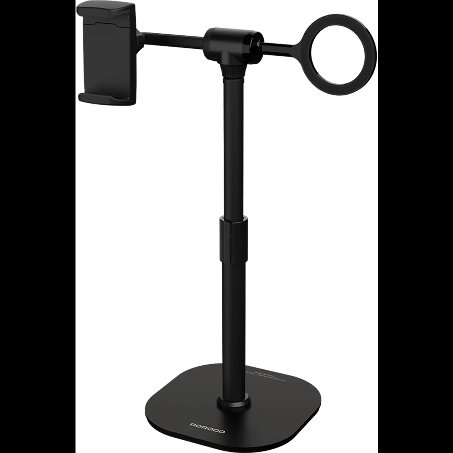 Porodo Dual Phone Holder - 360° Rotating, Magnetic Clip, Black 1
