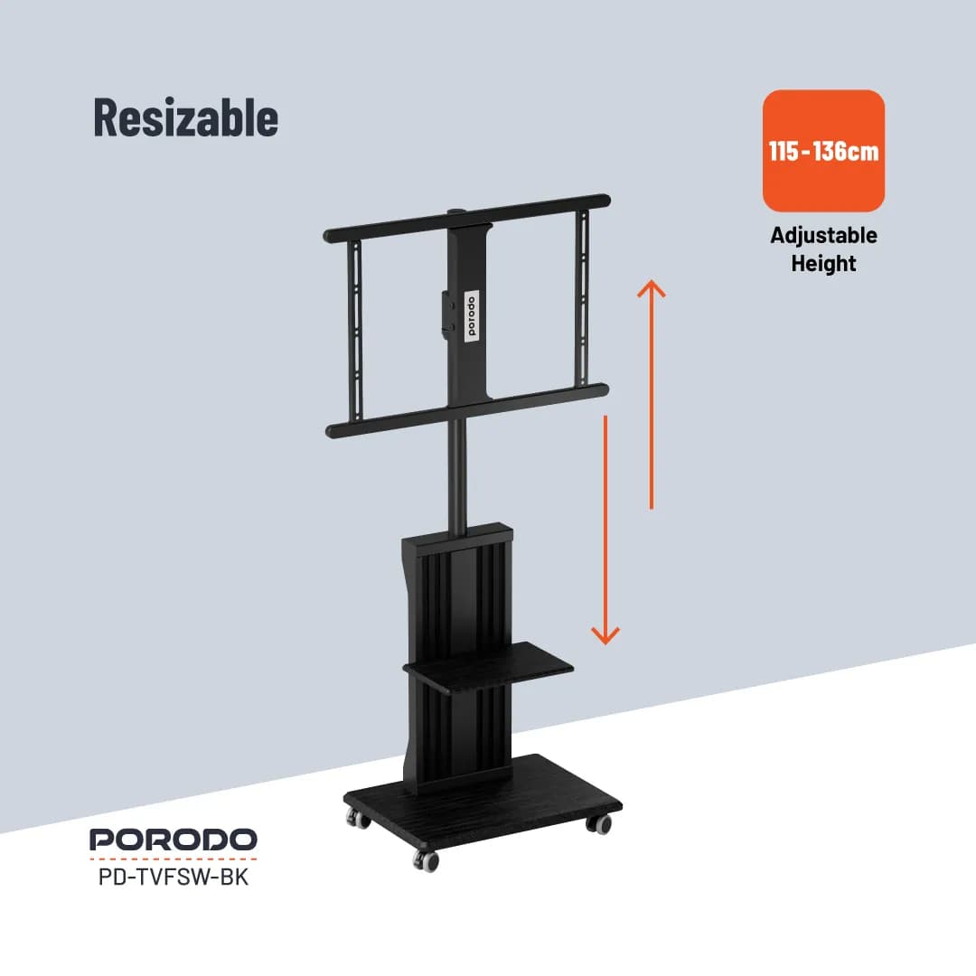 Porodo 32"-75" TV Floor Stand With Wheels 3