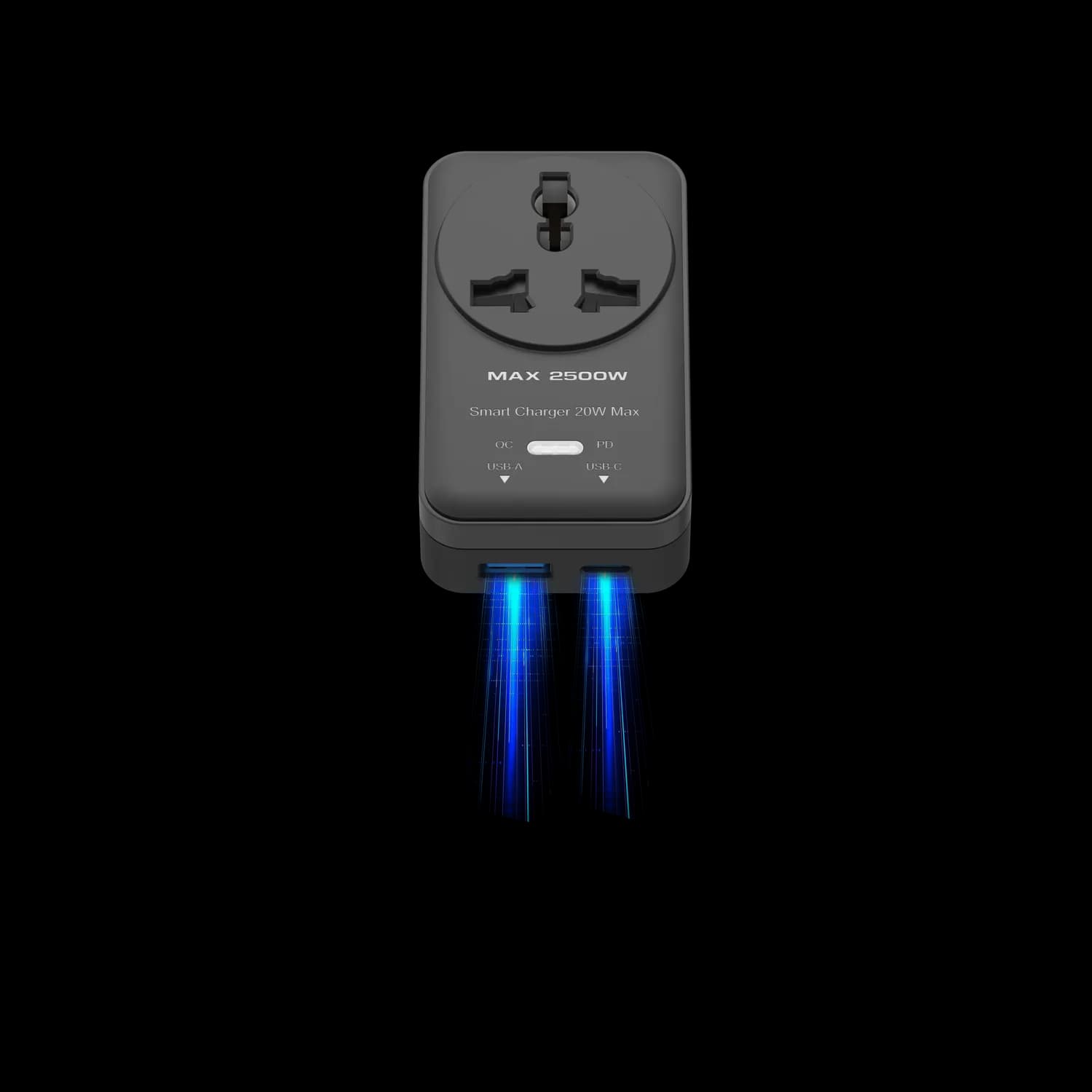 Porodo Wall Socket Velocitas - Universal AC, Black 4
